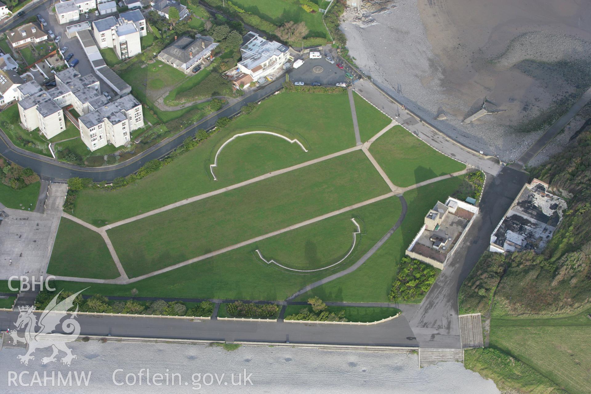 RCAHMW colour oblique photograph of Cold Knap Lido. Taken by Toby Driver on 12/11/2008.