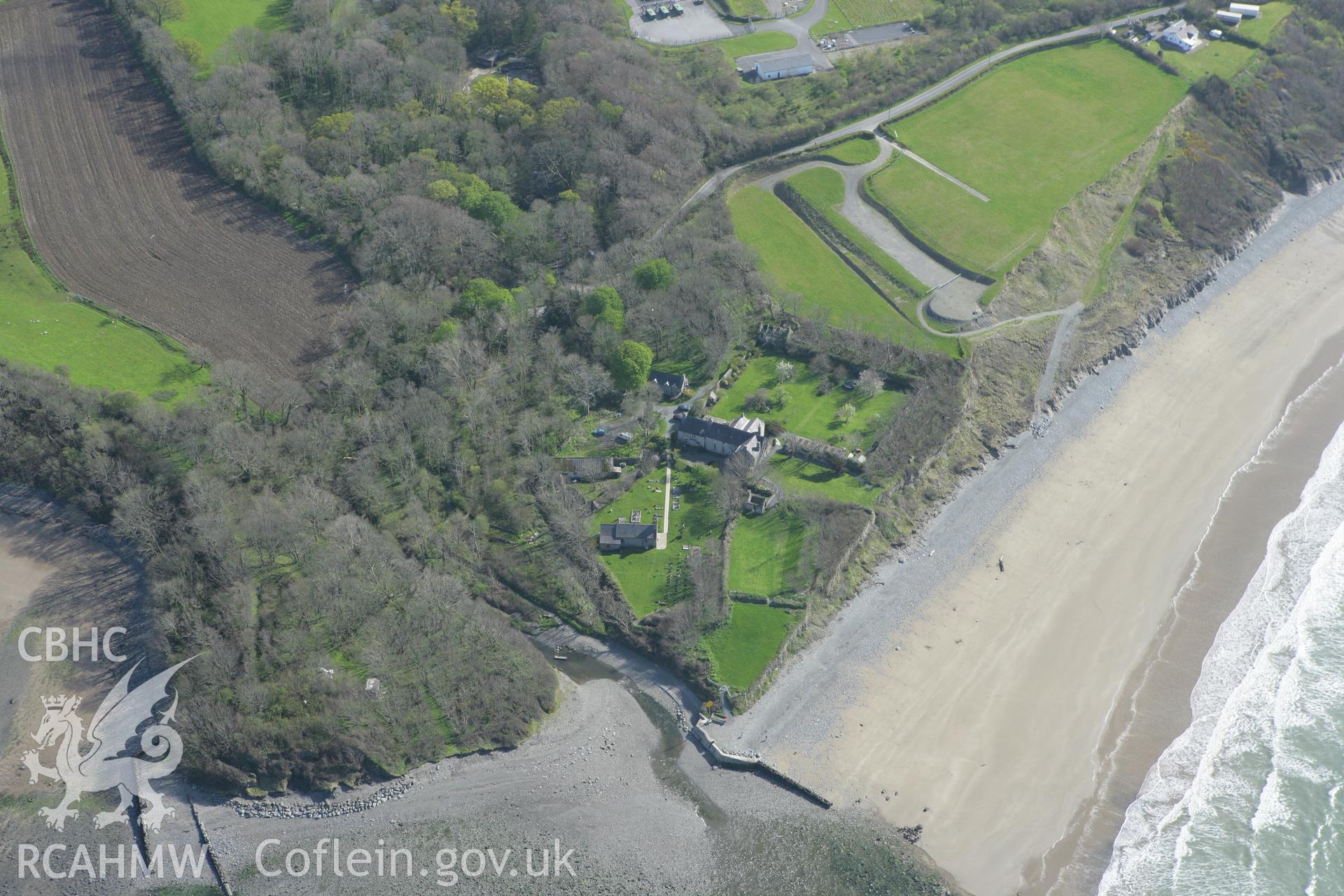 RCAHMW colour oblique photograph of Llanina House and Gardens, New Quay. Taken by Toby Driver on 24/04/2008.