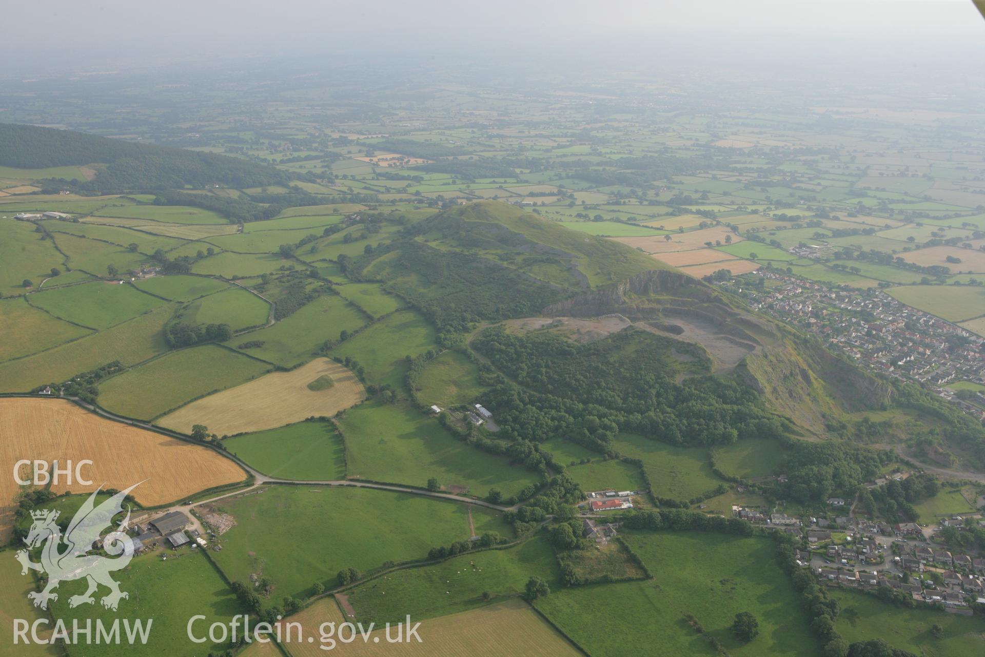 RCAHMW colour oblique photograph of Moel Hiraddug Mountain, site of Iron Ore or Cobalt Mine. Taken by Toby Driver on 24/07/2008.