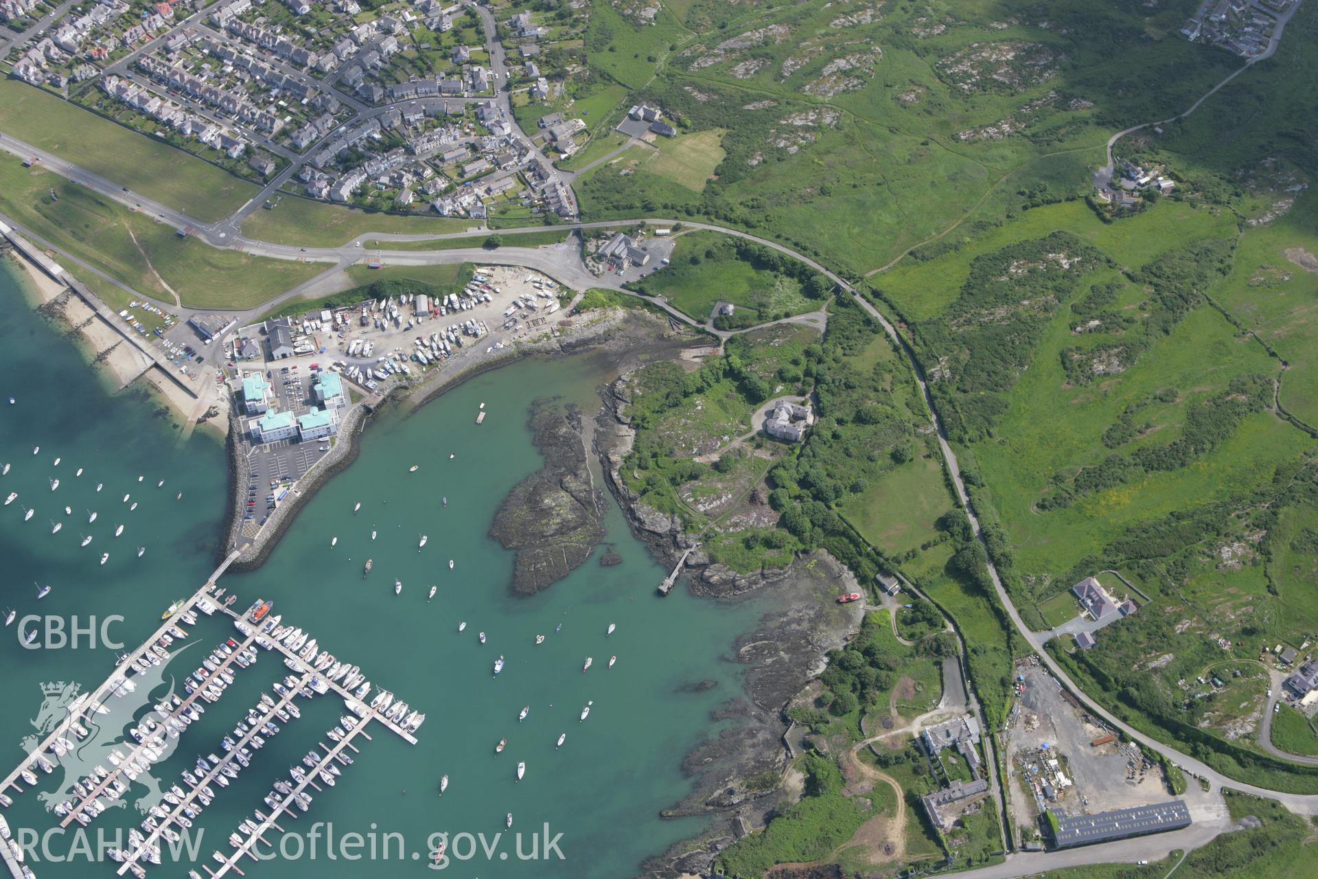 RCAHMW colour oblique photograph of Marina, New Harbour, Holyhead. Taken by Toby Driver on 13/06/2008.