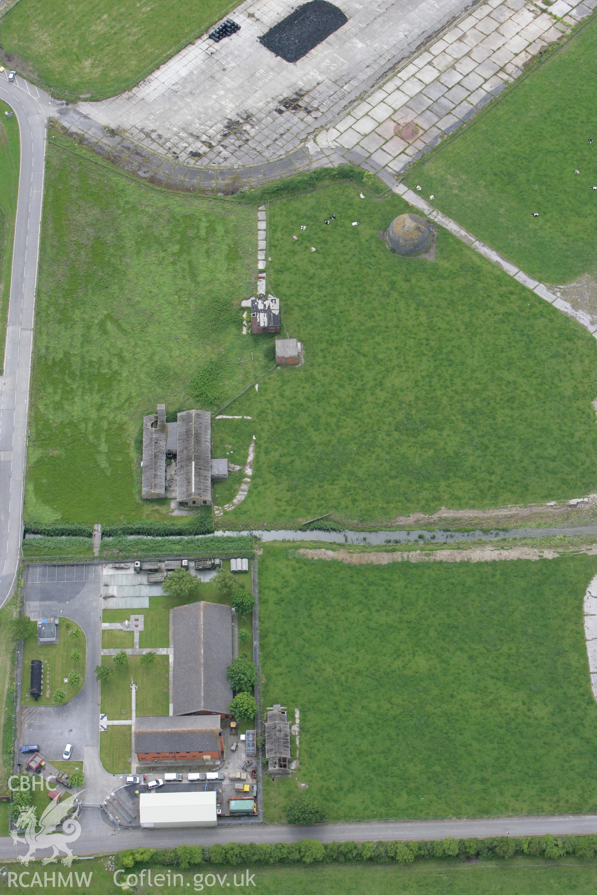 RCAHMW colour oblique photograph of Dome Gunnery Trainer, Pembrey Airfield. Taken by Toby Driver on 20/06/2008.