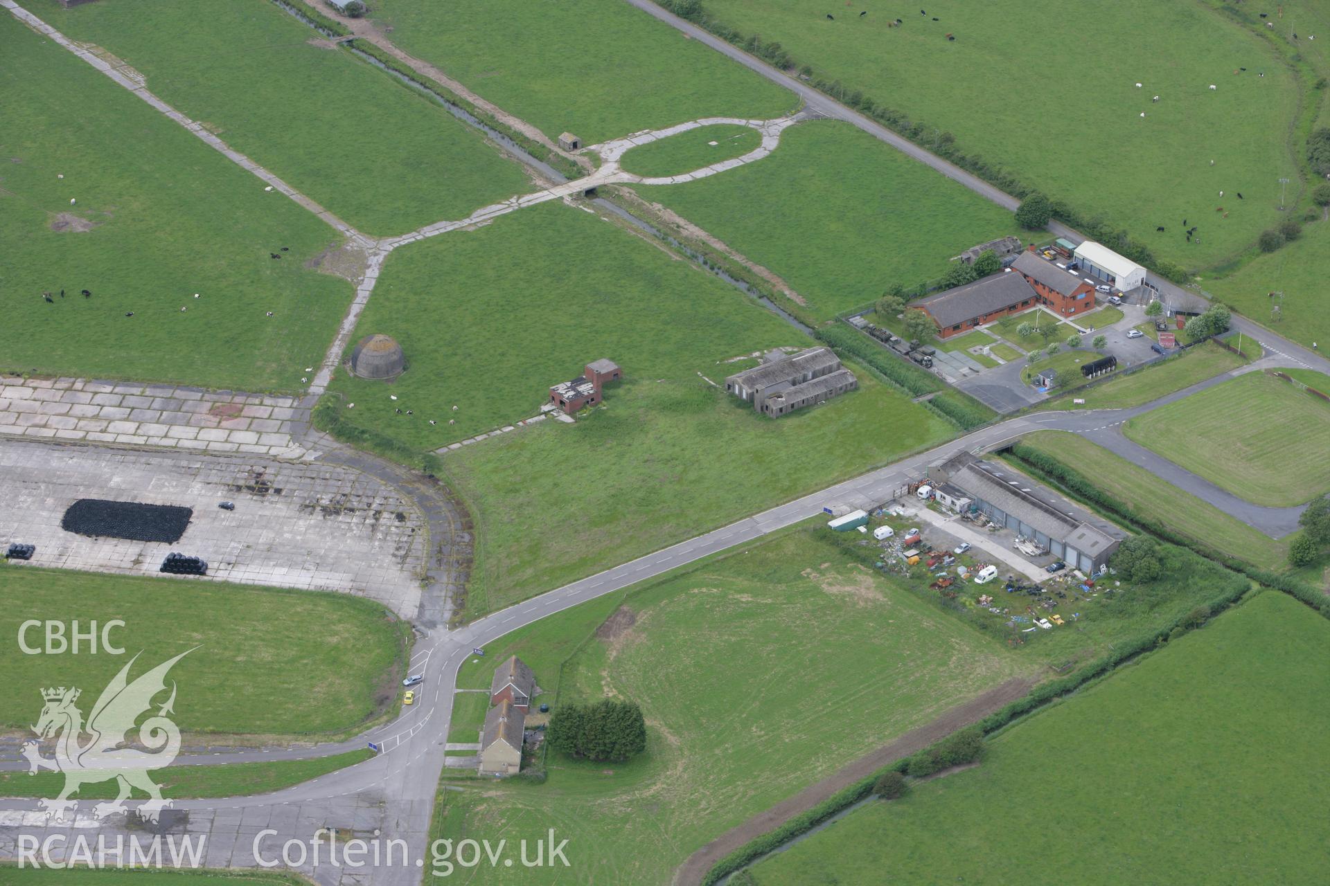 RCAHMW colour oblique photograph of Dome Gunnery Trainer, Pembrey Airfield. Taken by Toby Driver on 20/06/2008.