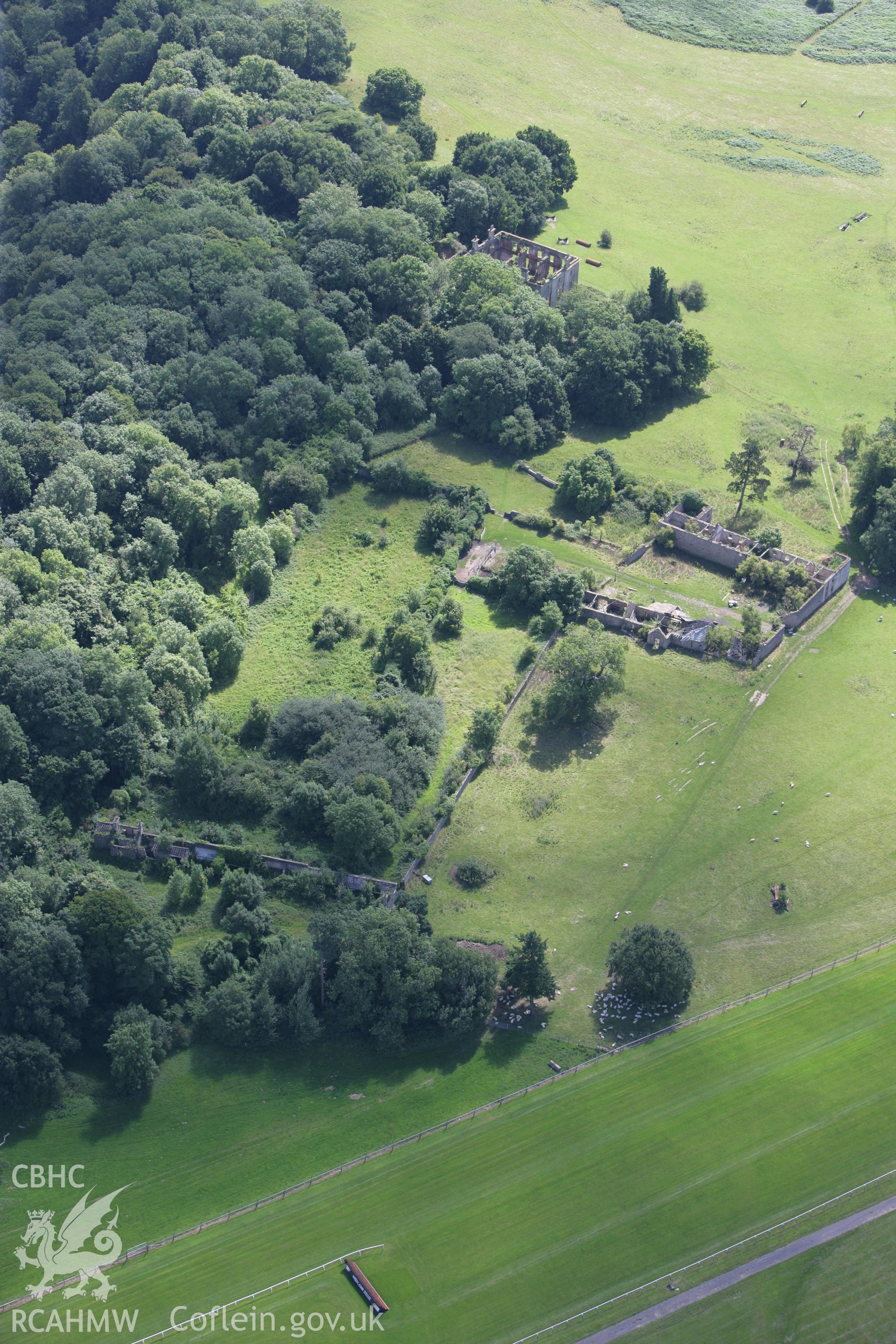 RCAHMW colour oblique photograph of Piercefield House and Garden ruins. Taken by Toby Driver on 21/07/2008.