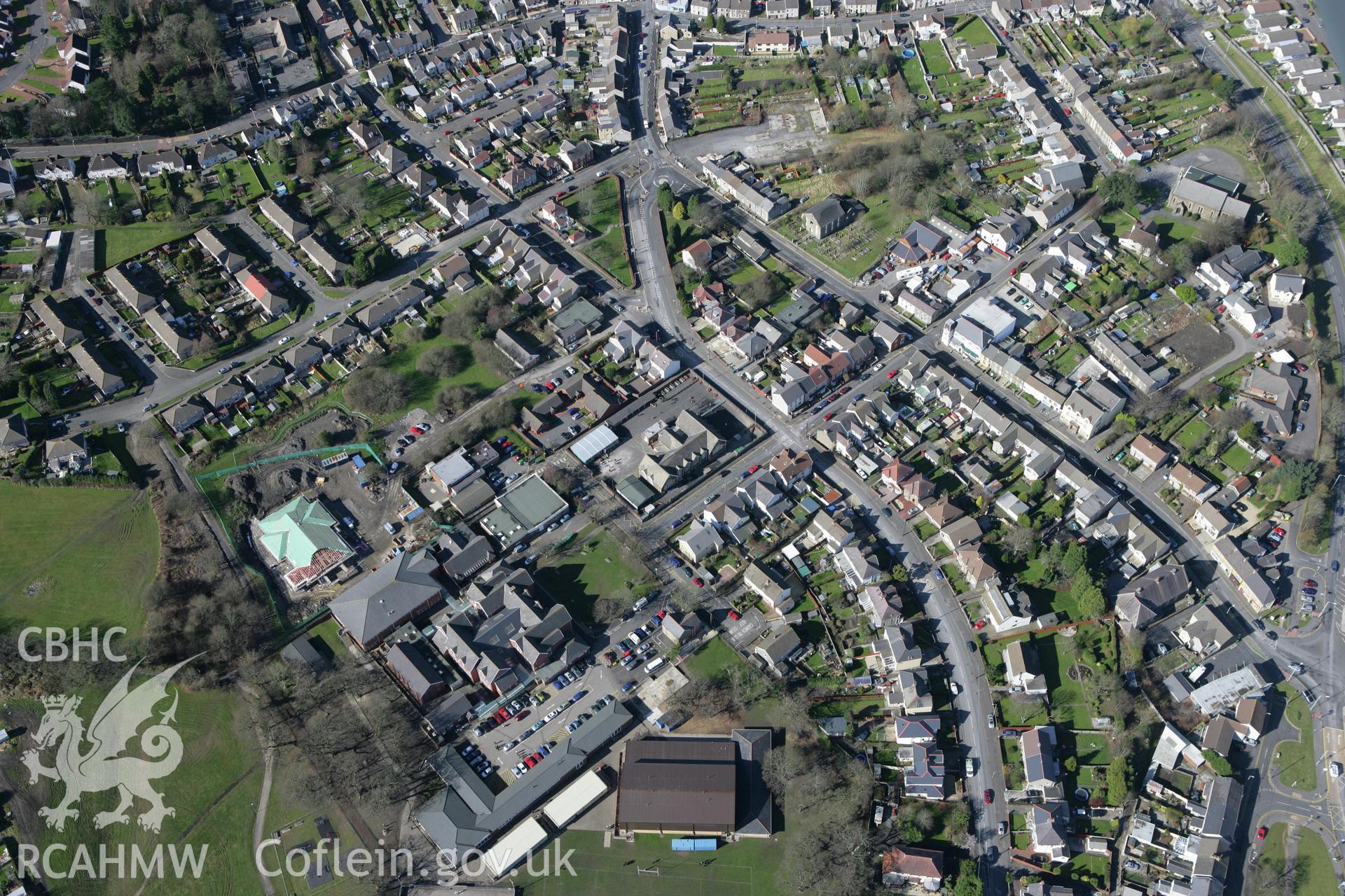 RCAHMW colour oblique photograph of Ysgol Gyfun Gwyr, Gowerton. Taken by Toby Driver on 04/03/2008.