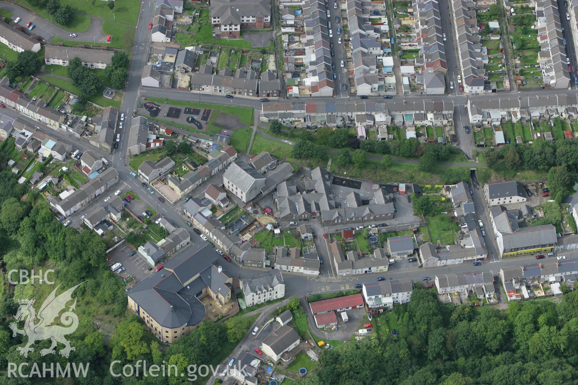 RCAHMW colour oblique photograph of Cwmaman, from the north-east. Taken by Toby Driver on 12/09/2008.