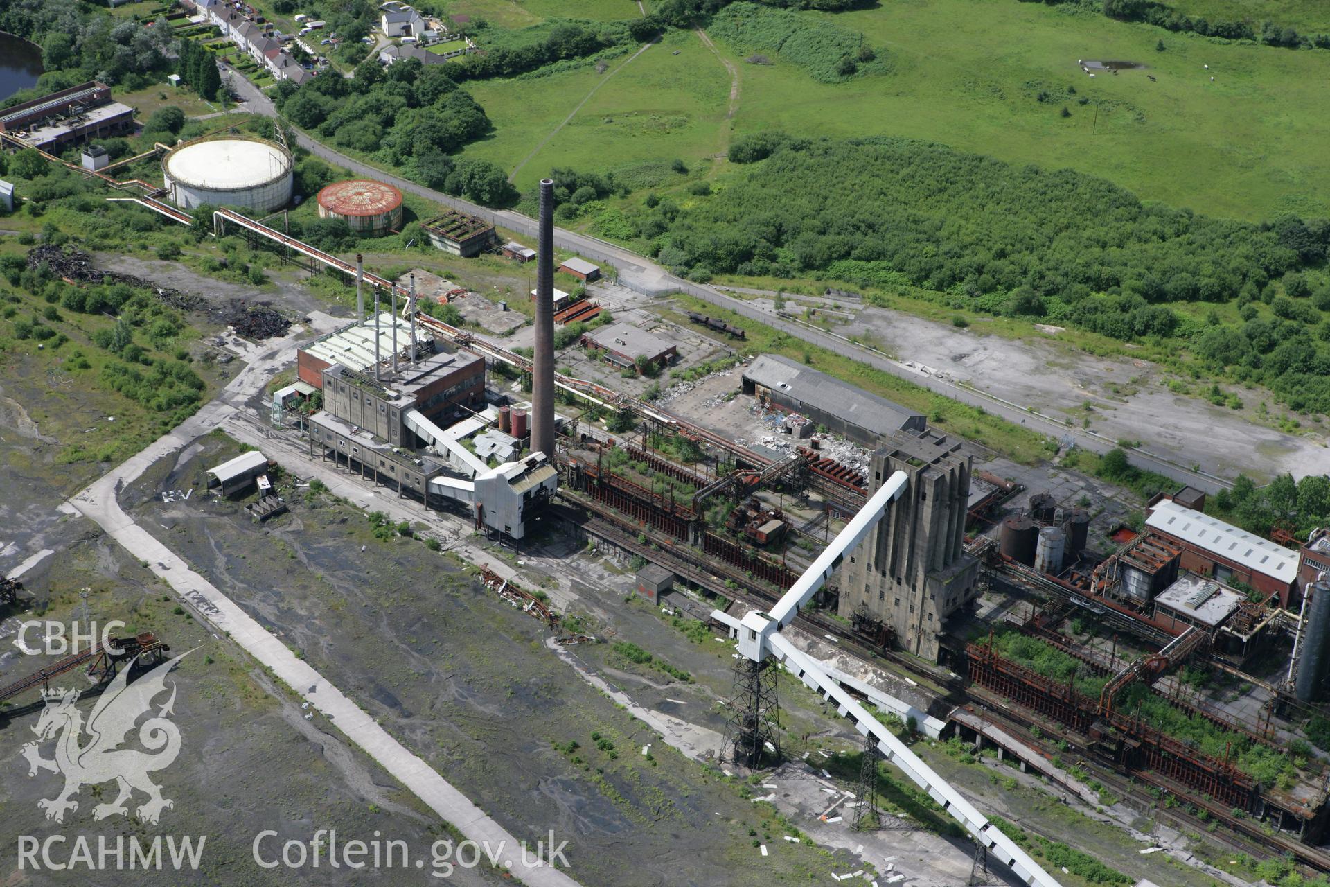 RCAHMW colour oblique photograph of Cwm Coking Works, Llantwit Fardre. Taken by Toby Driver on 21/07/2008.