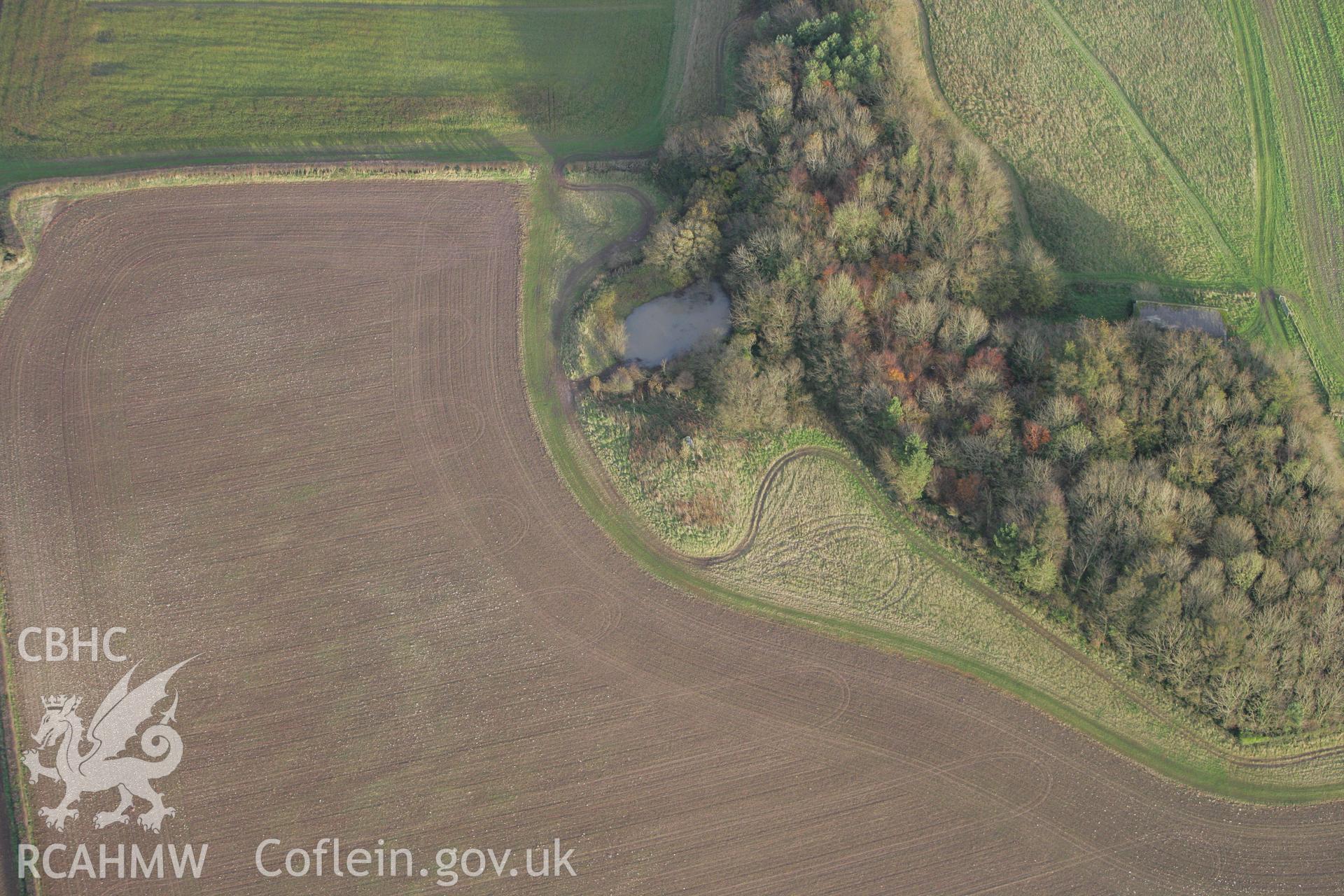 RCAHMW colour oblique photograph of Tythegston Long Barrow. Taken by Toby Driver on 12/11/2008.