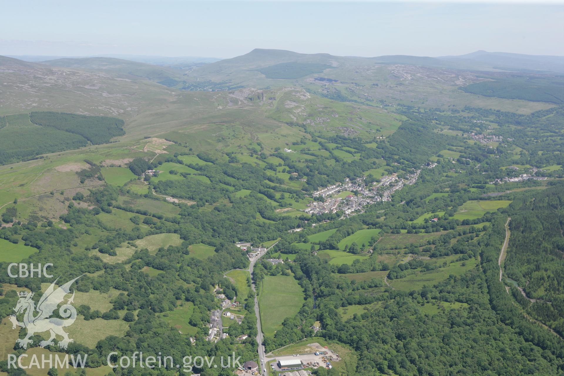 RCAHMW colour oblique photograph of Abercraf, from the south-west. Taken by Toby Driver on 09/06/2008.
