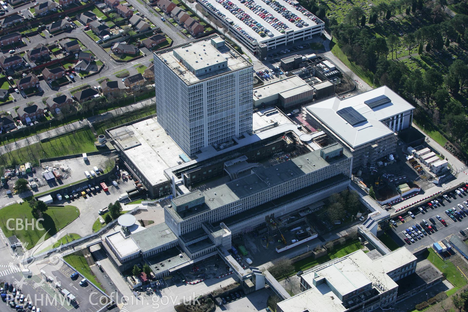 RCAHMW colour oblique photograph of DVLA building, Morriston, Swansea. Taken by Toby Driver on 04/03/2008.