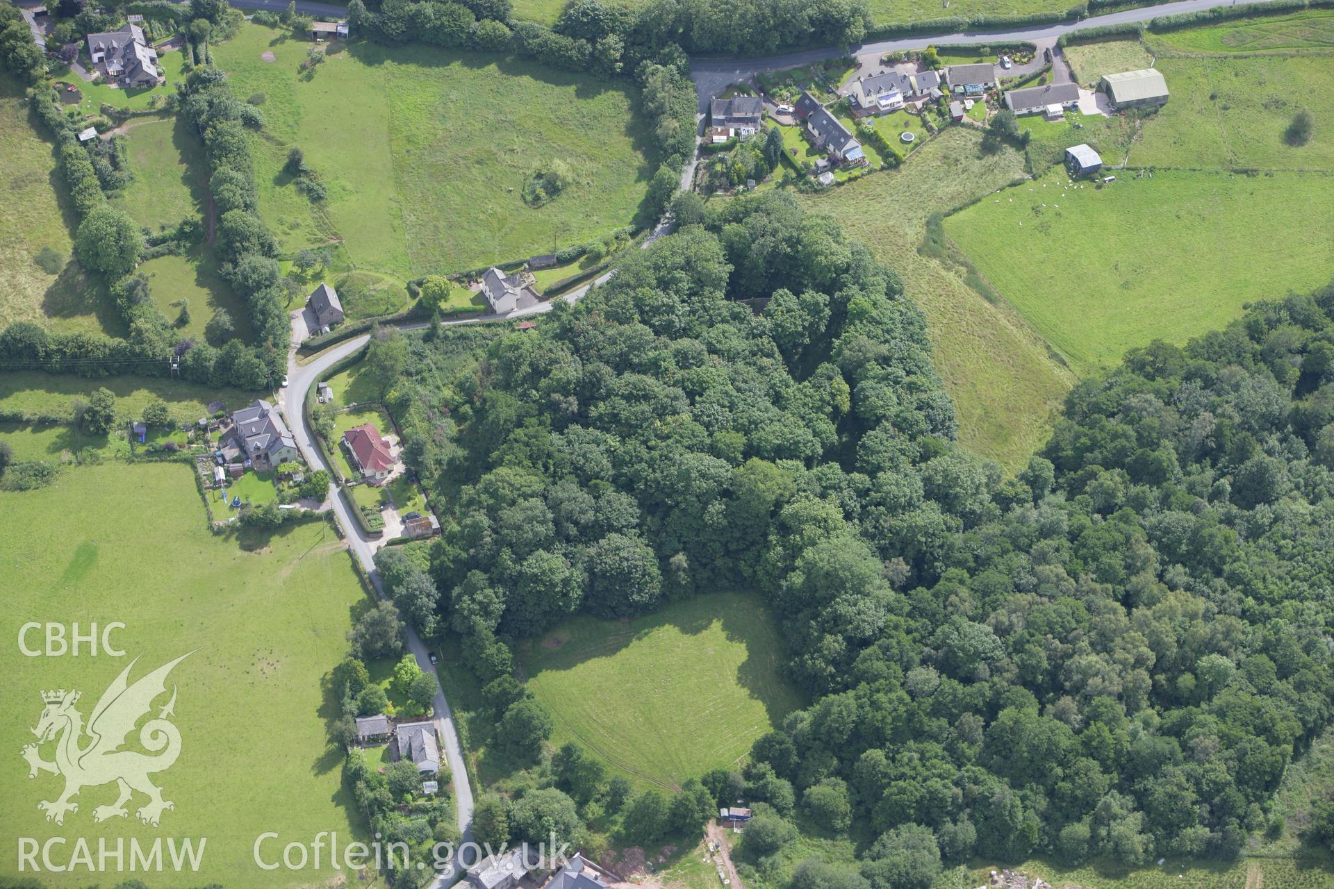 RCAHMW colour oblique photograph of Blaenllynfi Castle. Taken by Toby Driver on 21/07/2008.