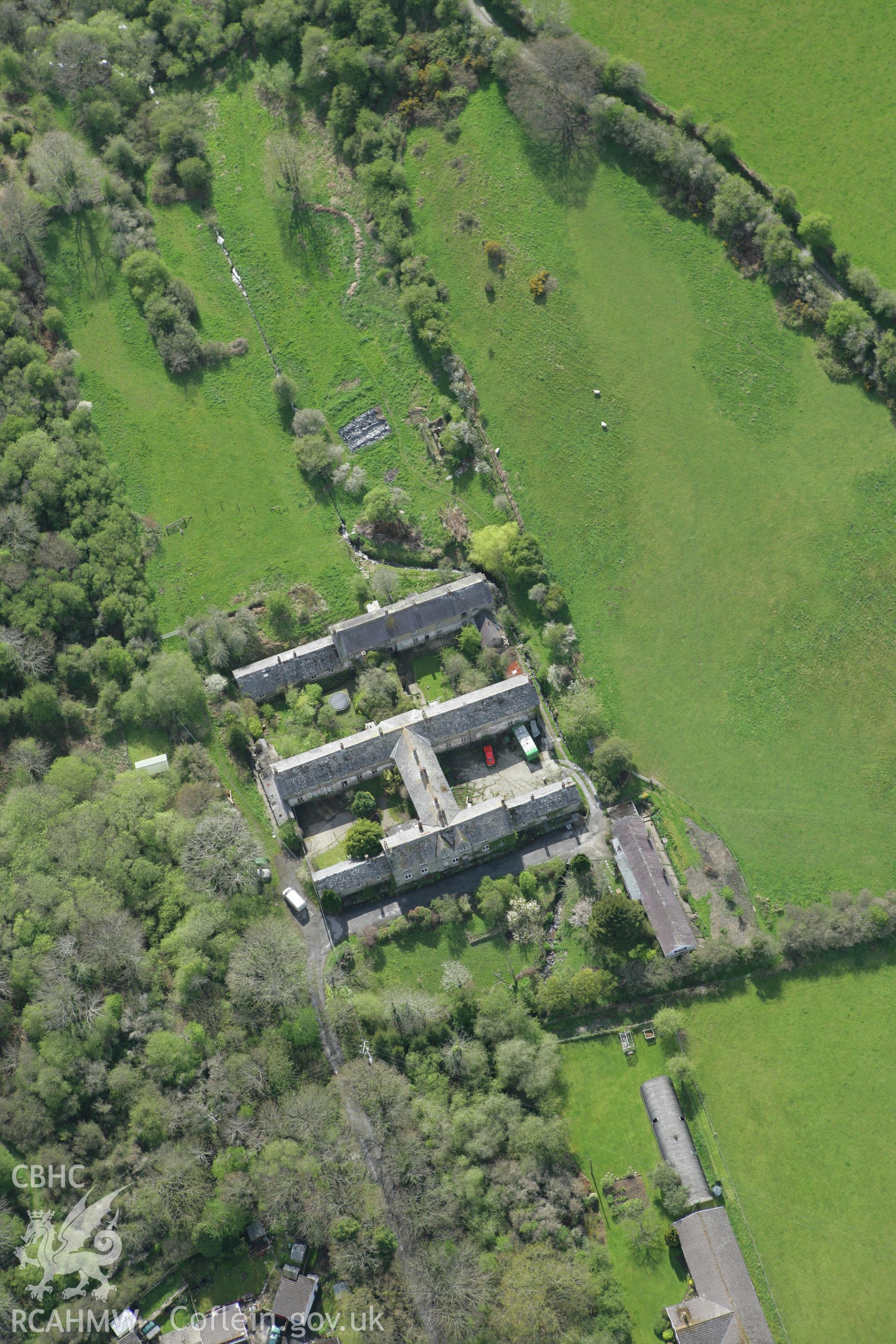 RCAHMW colour oblique photograph of Albro Castle, former Cardigan Union Workhouse. Taken by Toby Driver on 24/04/2008.