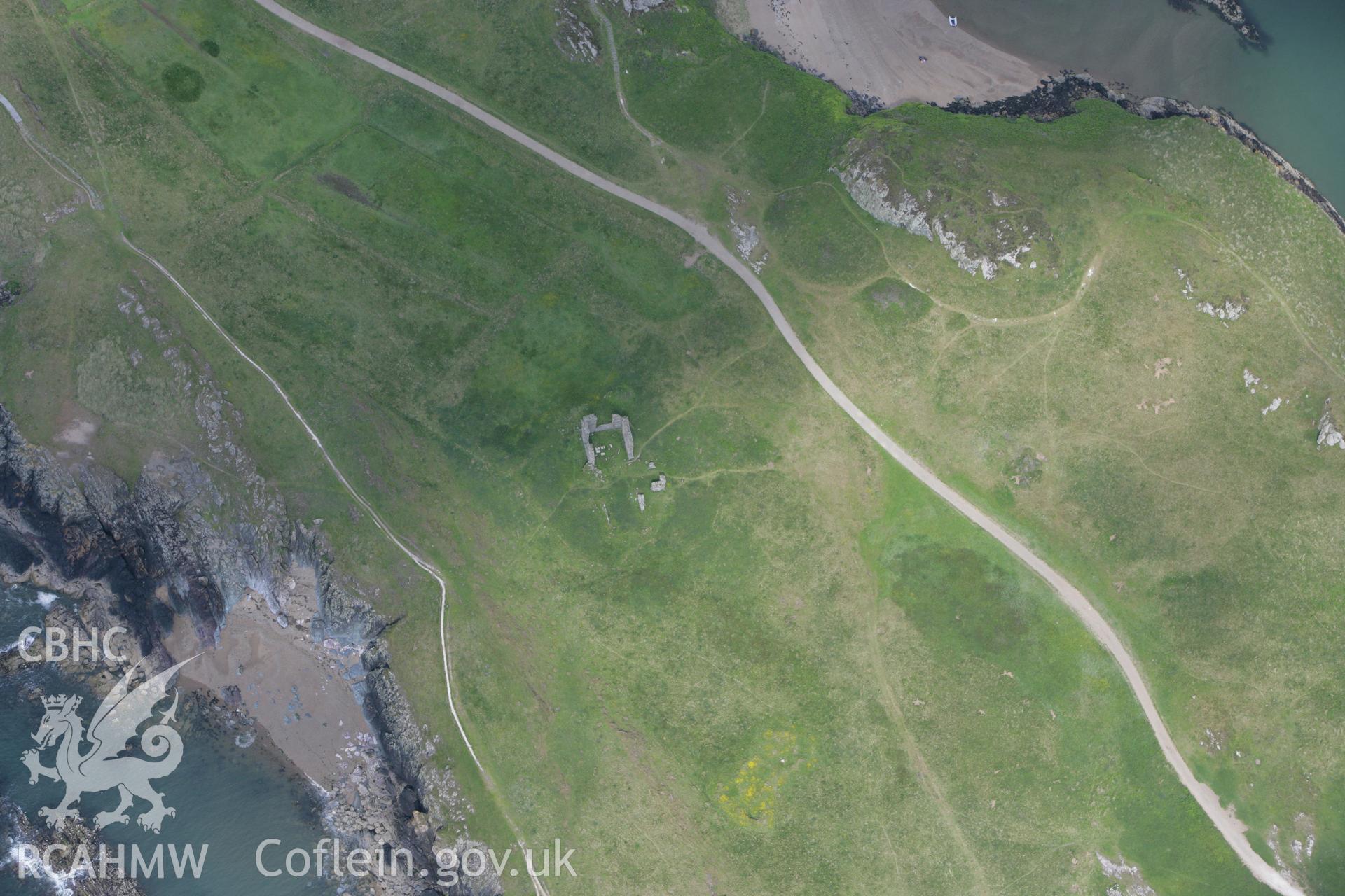 RCAHMW colour oblique photograph of St Dwynwen's Church, Llanddwyn Island. Taken by Toby Driver on 13/06/2008.