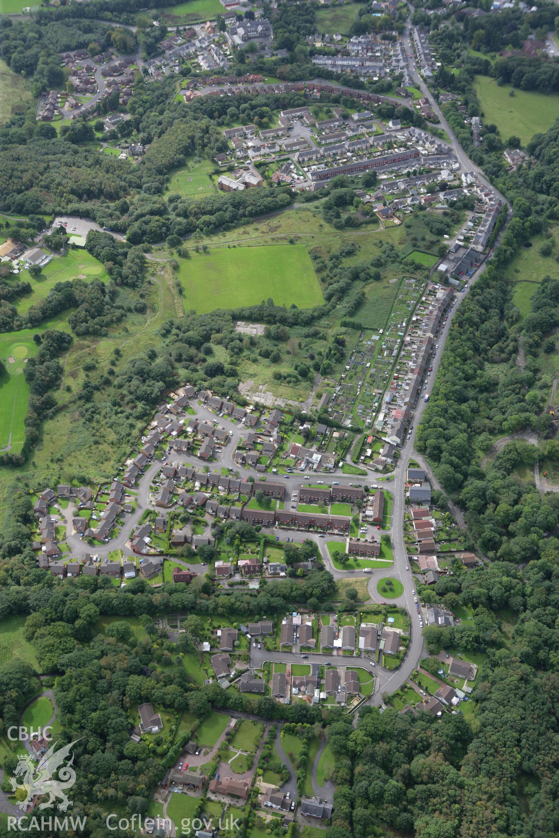 RCAHMW colour oblique photograph of Abernant, from the north-east. Taken by Toby Driver on 12/09/2008.