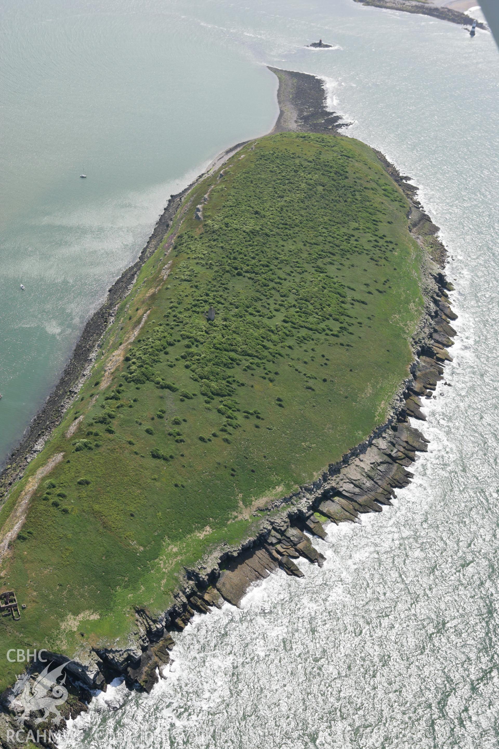 RCAHMW colour oblique photograph of Puffin Island (Ynys Seiriol or Priestholm Island). Taken by Toby Driver on 13/06/2008.