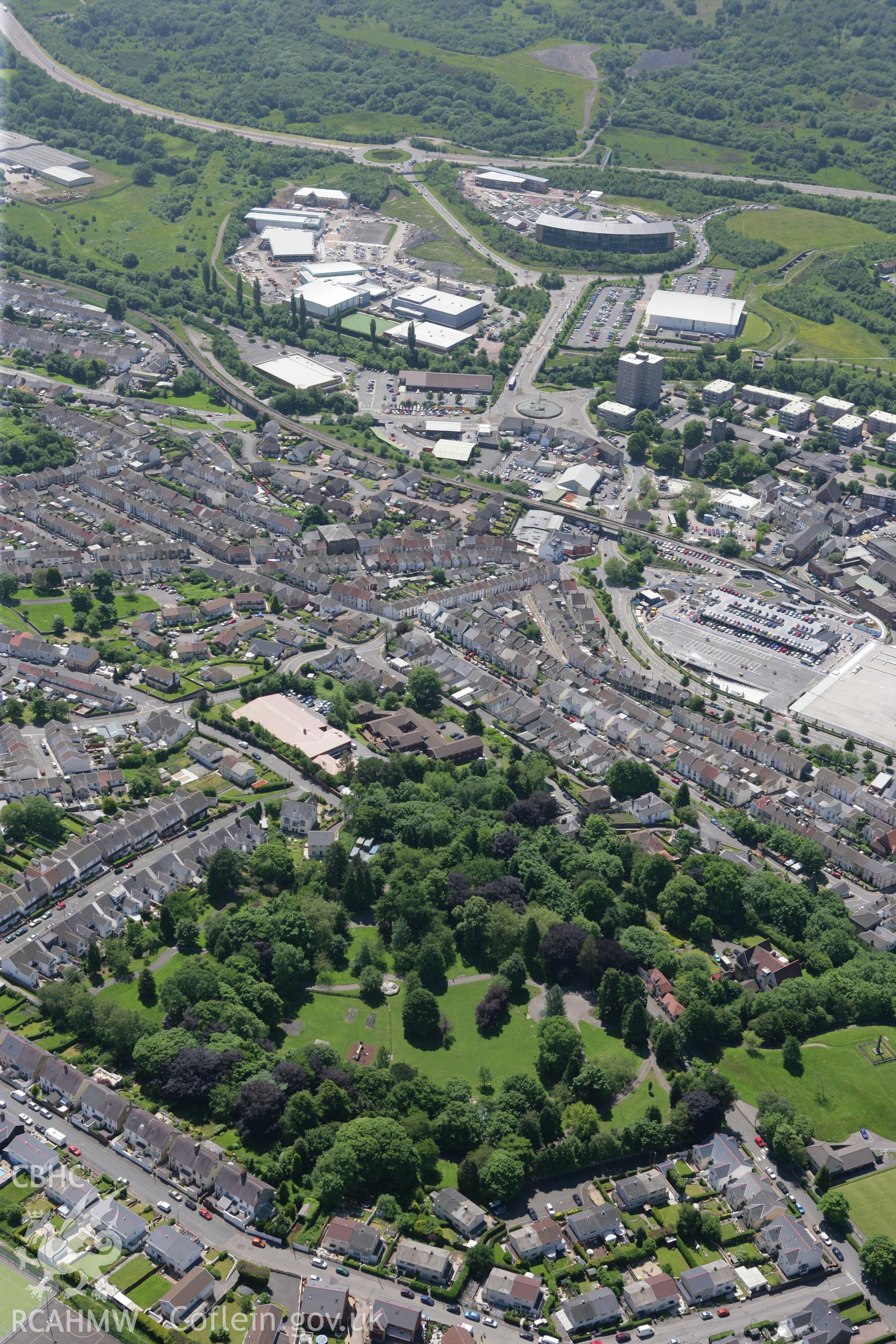 RCAHMW colour oblique photograph of Thomastown Park, Merthyr Tydfil. Taken by Toby Driver on 09/06/2008.