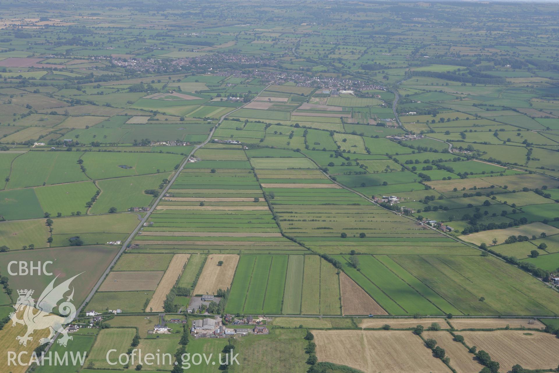 RCAHMW colour oblique photograph of Commonwood field system. Taken by Toby Driver on 01/07/2008.