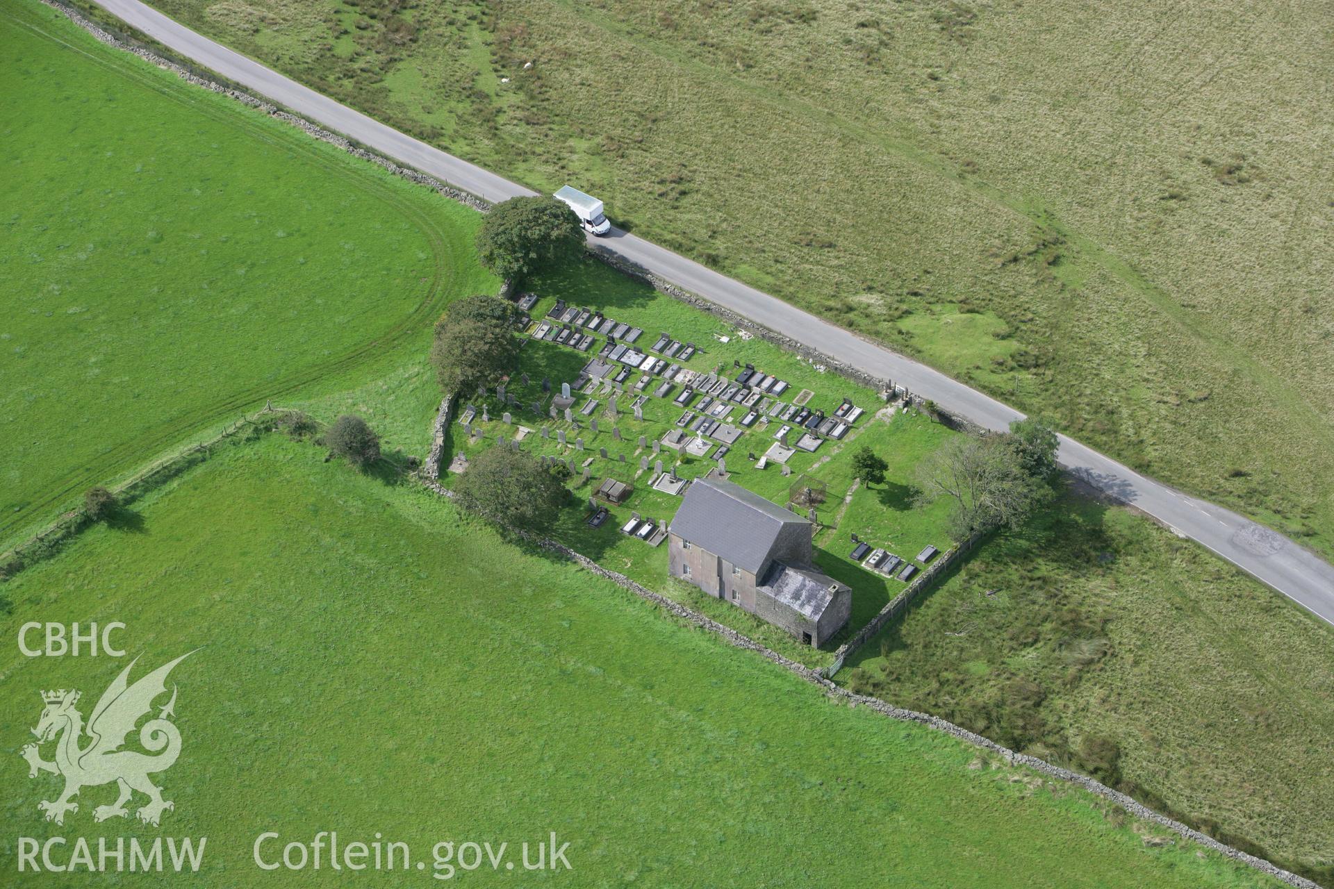 RCAHMW colour oblique photograph of Gwrhyd Welsh Independent Chapel. Taken by Toby Driver on 12/09/2008.
