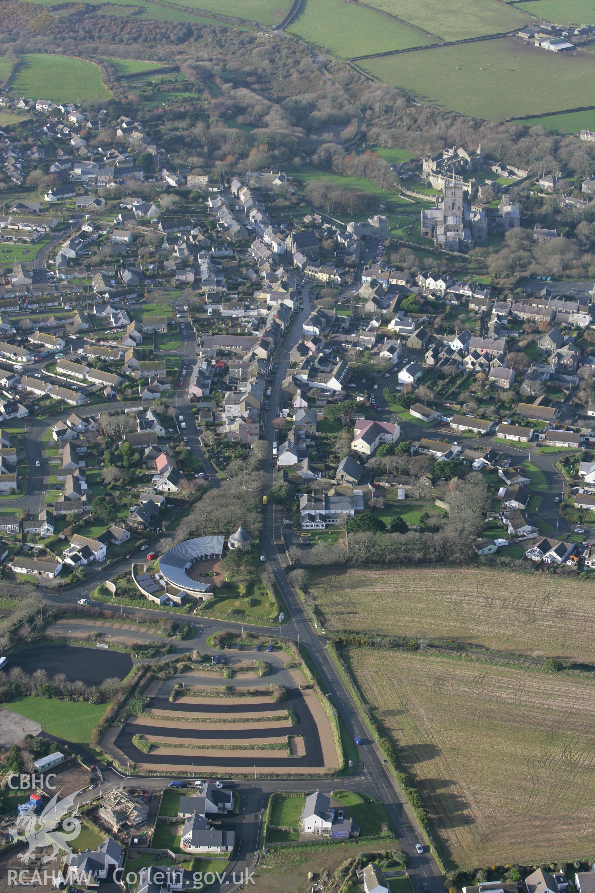 RCAHMW colour oblique photograph of St David's, from the east. Taken by Toby Driver on 15/12/2008.