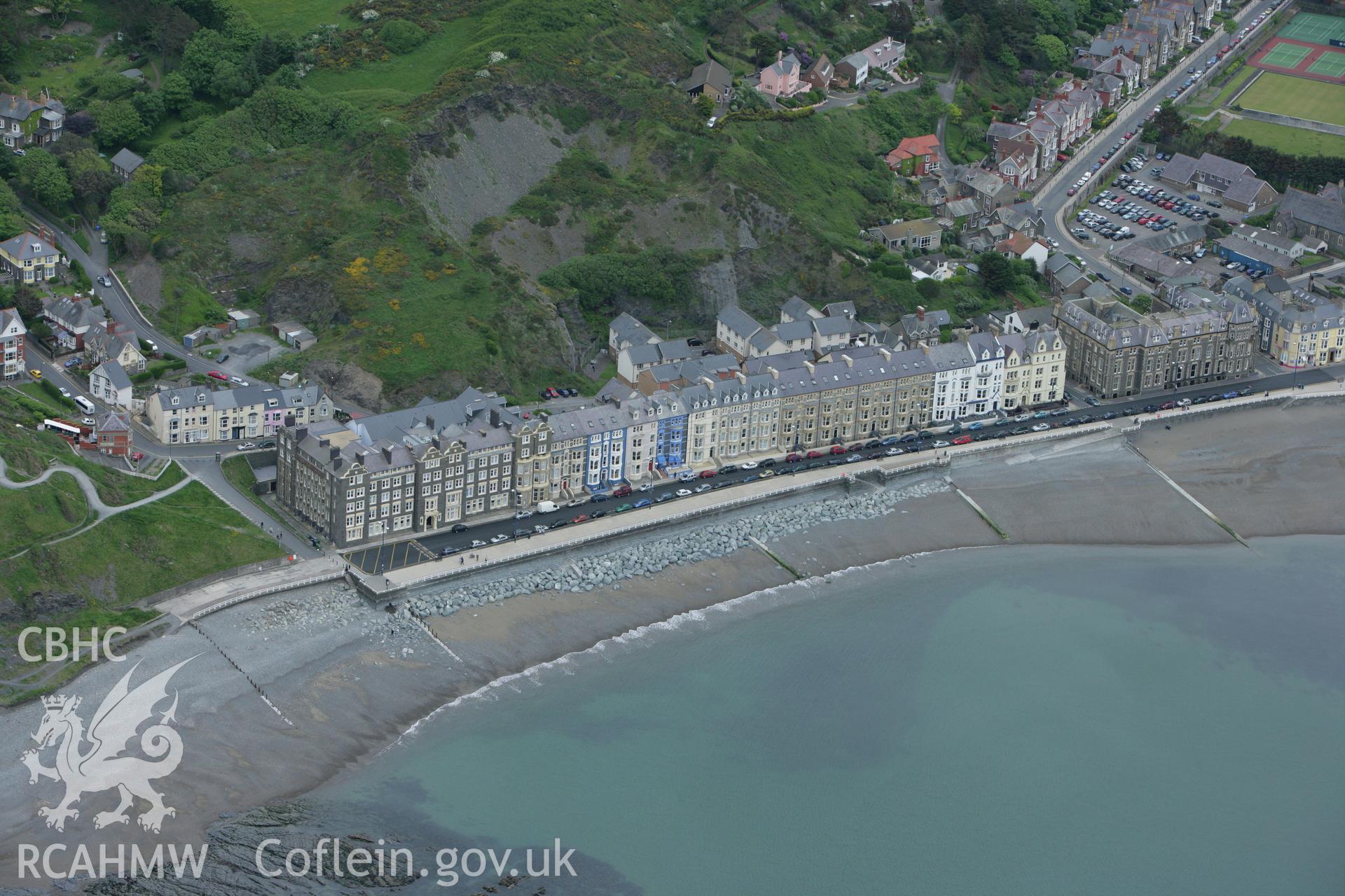RCAHMW colour oblique photograph of Victoria Terrace, Aberystwyth. Taken by Toby Driver on 20/05/2008.