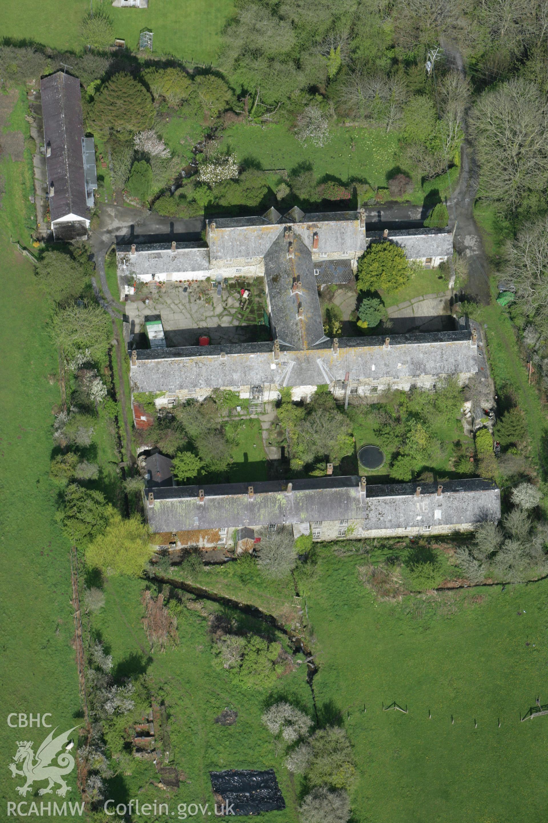 RCAHMW colour oblique photograph of Albro Castle, former Cardigan Union Workhouse. Taken by Toby Driver on 24/04/2008.