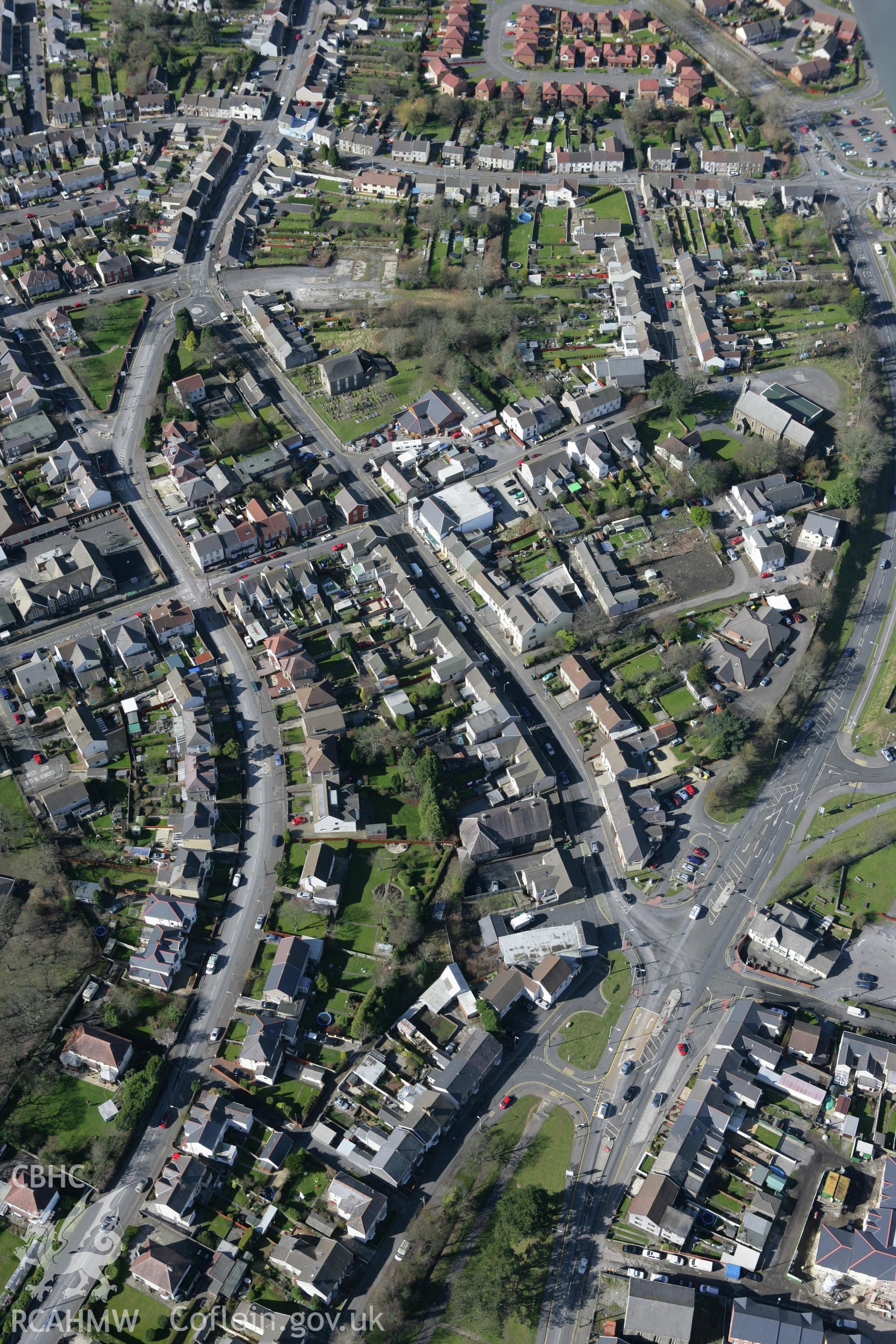 RCAHMW colour oblique photograph of Gowerton. Taken by Toby Driver on 04/03/2008.