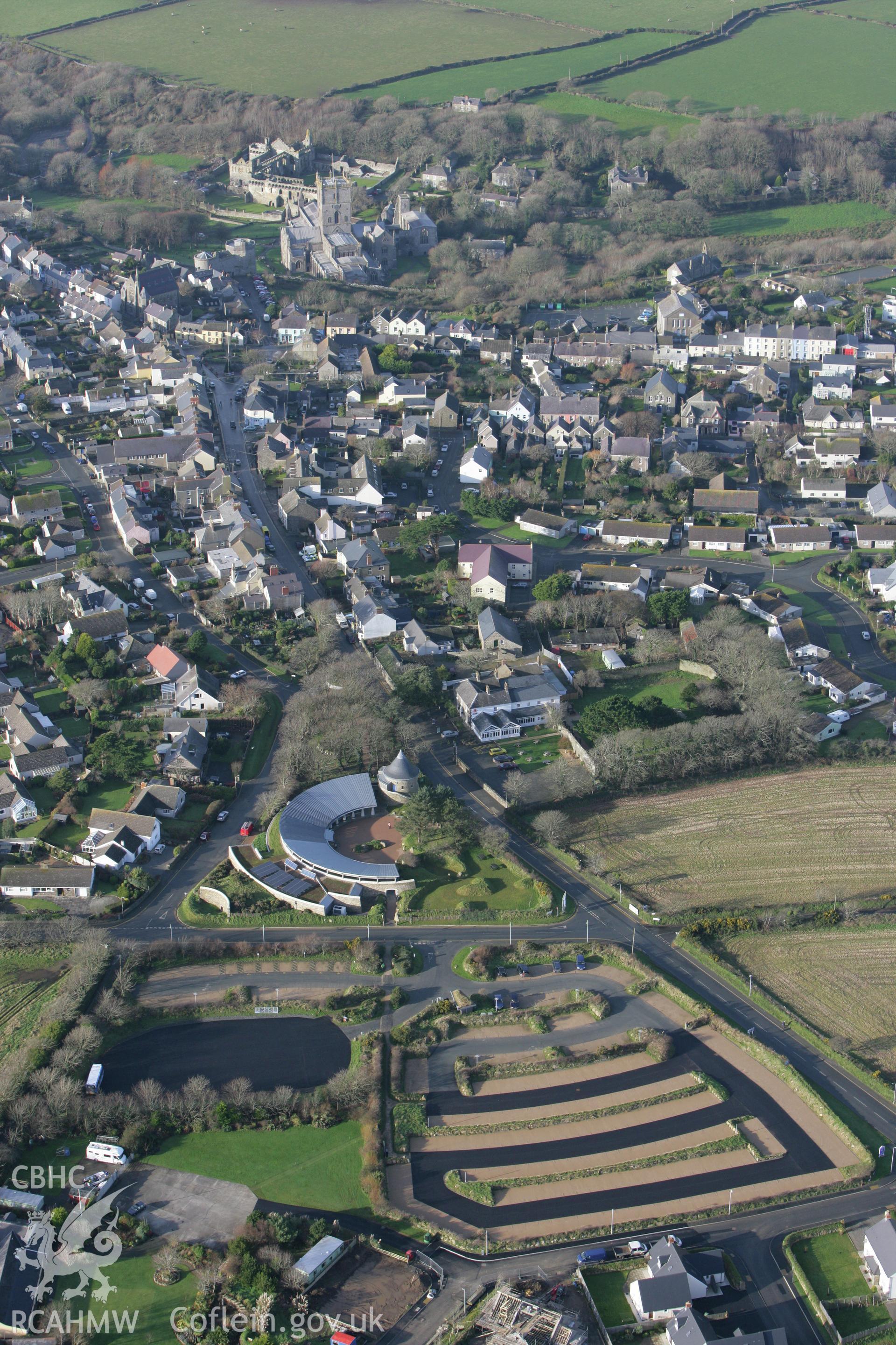 RCAHMW colour oblique photograph of St David's, from the east. Taken by Toby Driver on 15/12/2008.