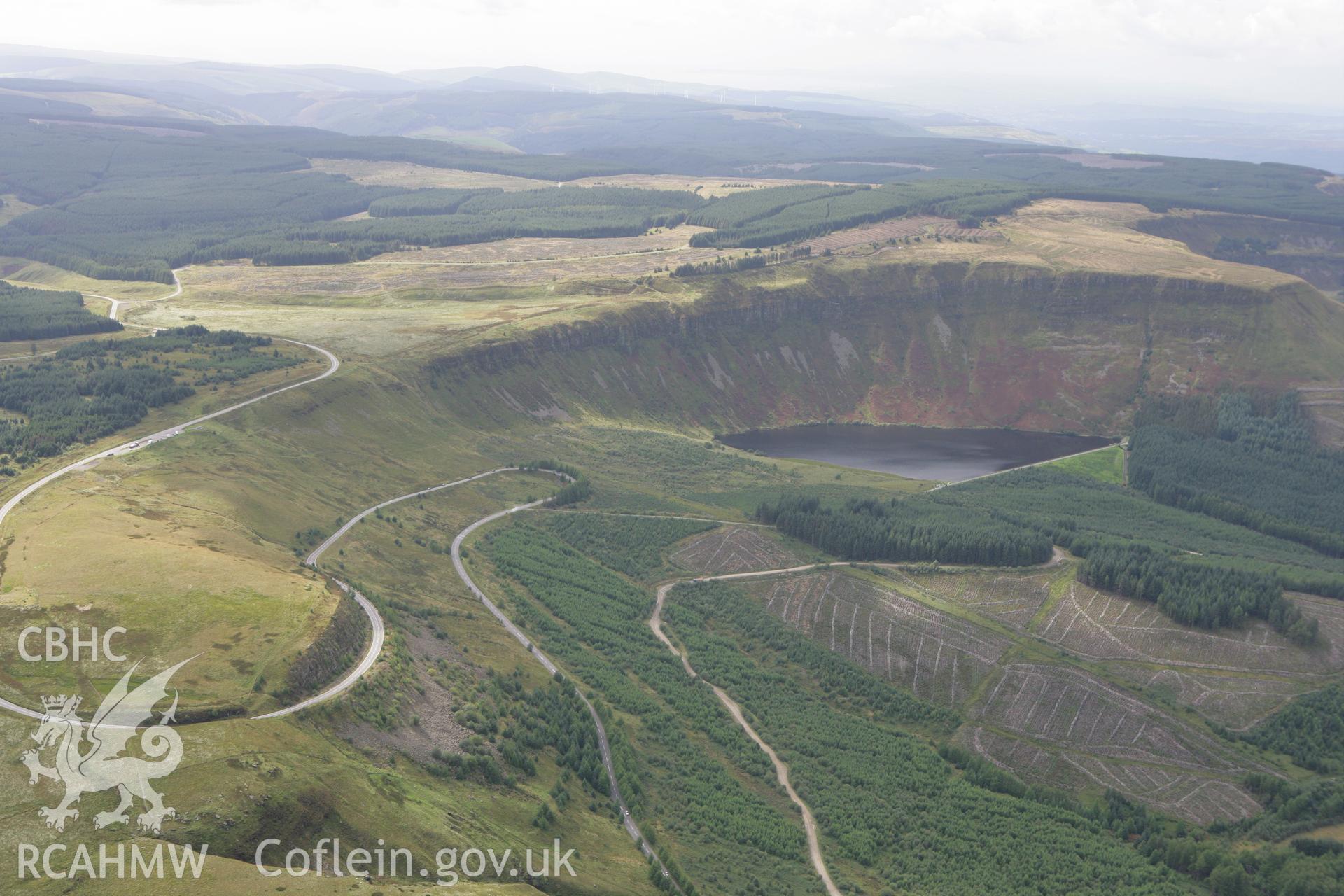 RCAHMW colour oblique photograph of Llyn Fawr, from the east. Taken by Toby Driver on 12/09/2008.