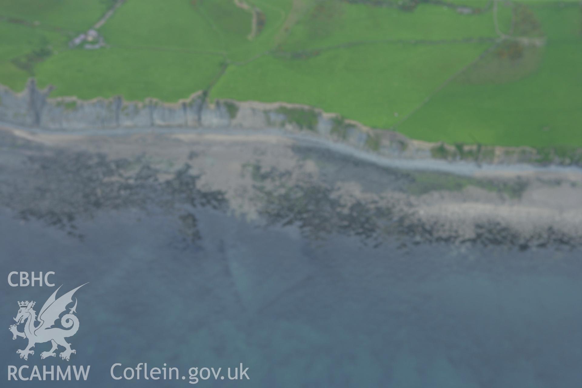 RCAHMW colour oblique photograph of Mynachdy'r Graig Fish Trap I. Taken by Toby Driver on 20/05/2008.