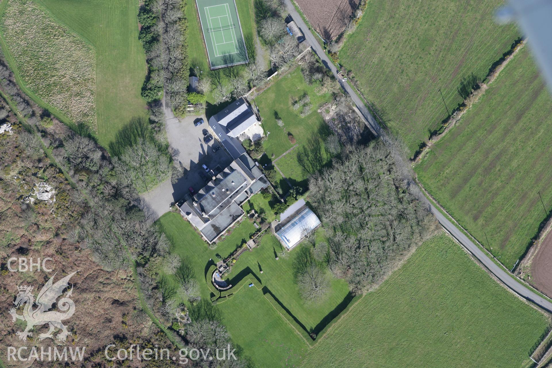 RCAHMW colour oblique photograph of Warpool Court, St David's. Taken by Toby Driver on 04/03/2008.