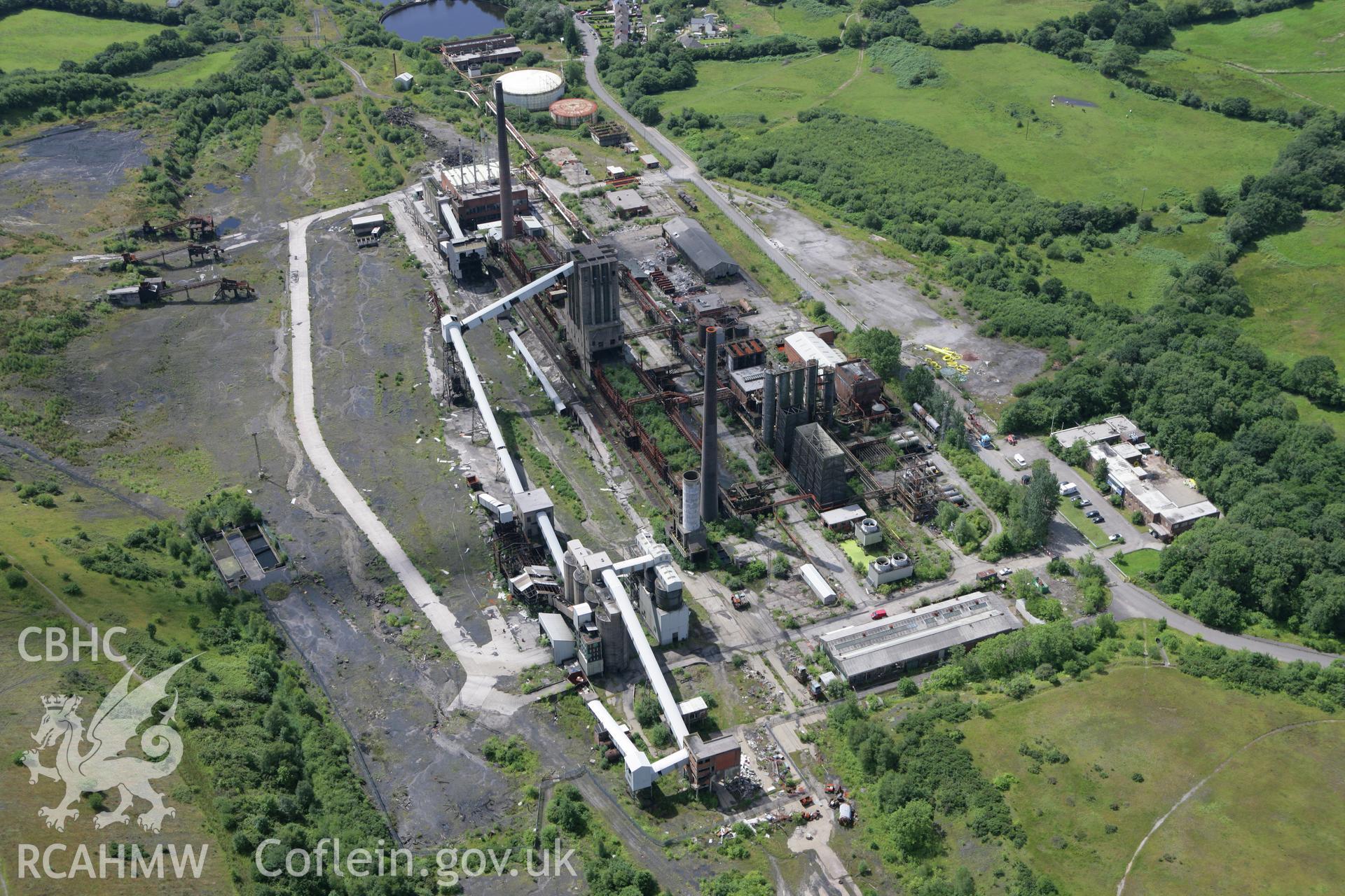 RCAHMW colour oblique photograph of Cwm Coking Works, Llantwit Fardre. Taken by Toby Driver on 21/07/2008.