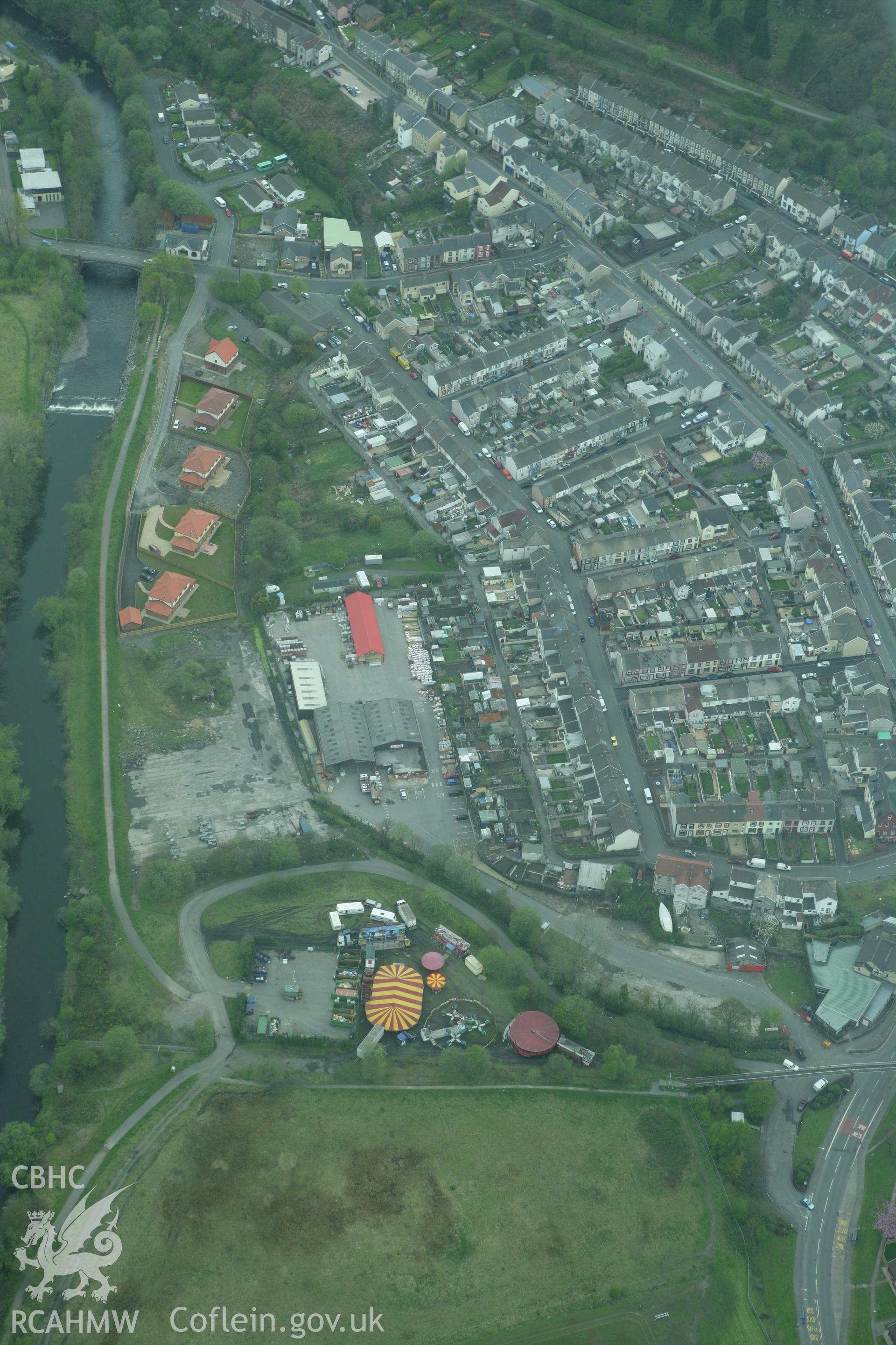 RCAHMW colour oblique photograph of Aberfan Town. Taken by Toby Driver on 02/05/2008.