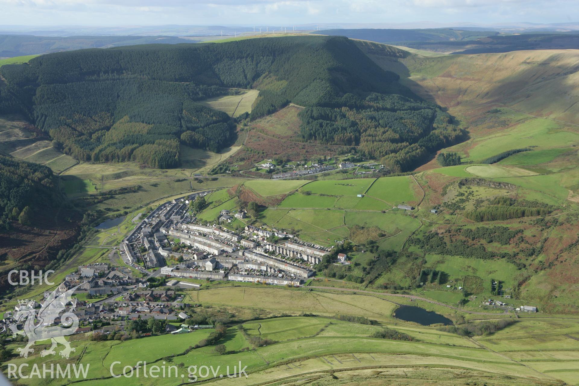 RCAHMW colour oblique photograph of Blaengarw, from the south-east. Taken by Toby Driver on 16/10/2008.