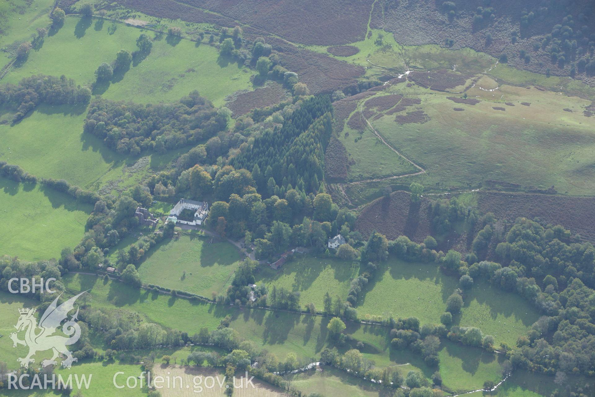 RCAHMW colour oblique photograph of Capel-y-ffin Monastery. Taken by Toby Driver on 10/10/2008.