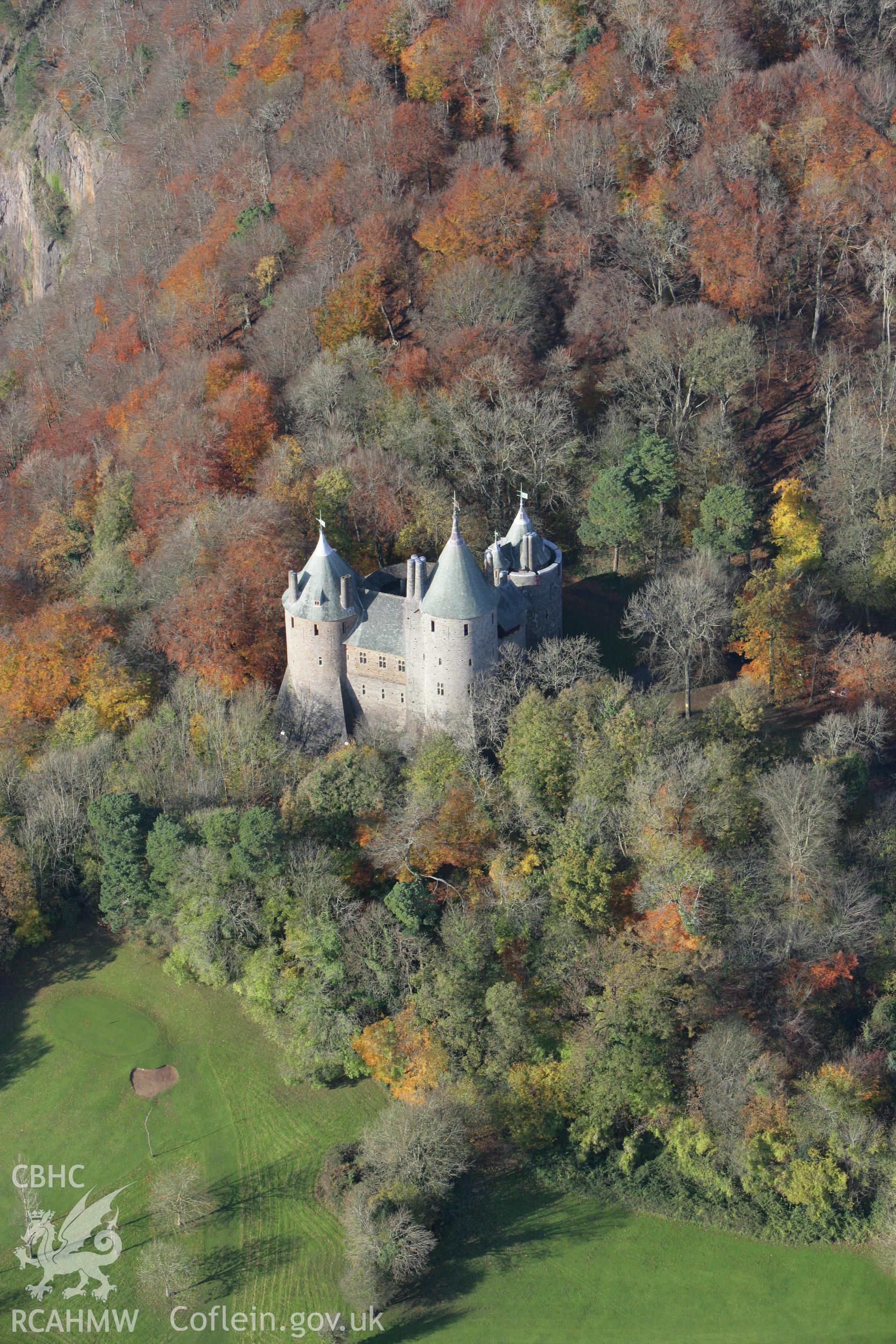 RCAHMW colour oblique photograph of Castell Coch, Tongwynlais. Taken by Toby Driver on 12/11/2008.