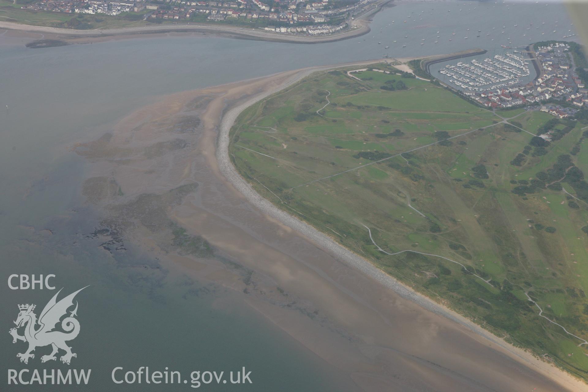 RCAHMW colour oblique photograph of Conwy Marina and Golf Links. Taken by Toby Driver on 24/07/2008.