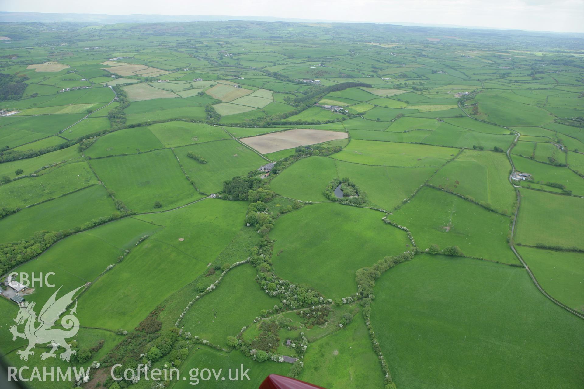 RCAHMW colour oblique photograph of Tan-y-graig Farm, Llanfarian. Taken by Toby Driver on 20/05/2008.