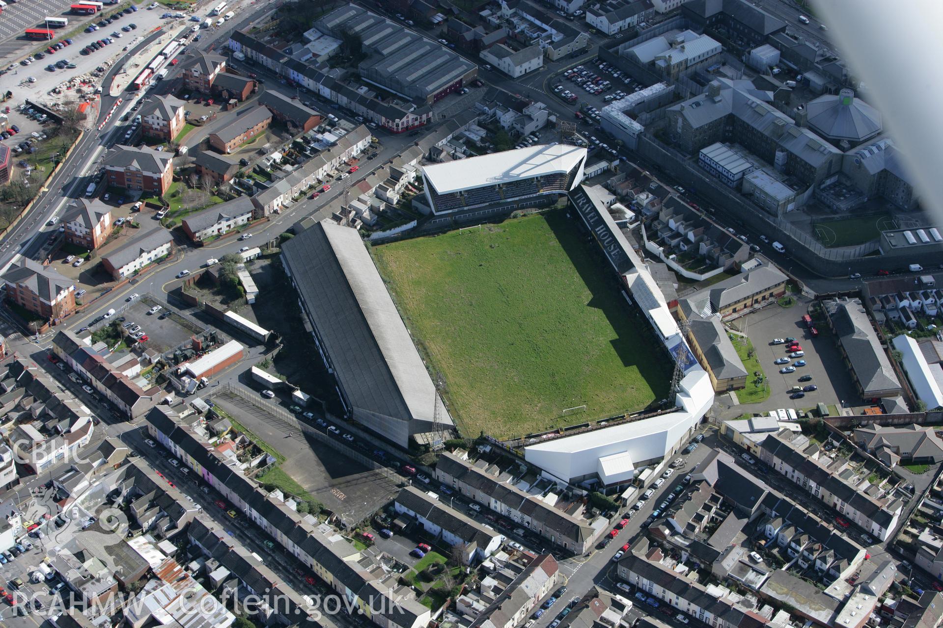 RCAHMW colour oblique photograph of The Vetch Field, Swansea. Taken by Toby Driver on 04/03/2008.