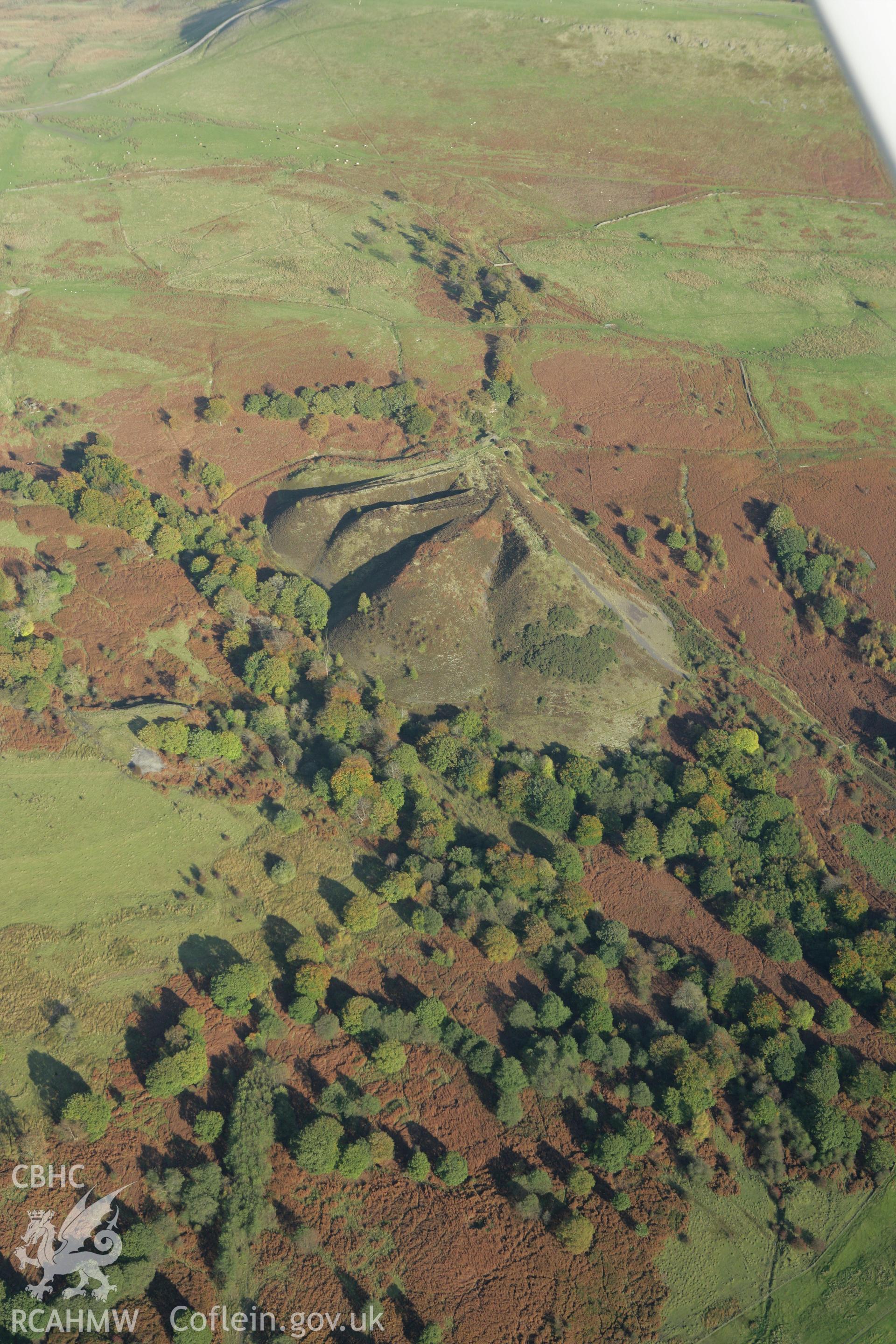 RCAHMW colour oblique photograph of Bwllfa Levels, east of Dyffryn Ironworks, Merthyr Tydfil. Taken by Toby Driver on 16/10/2008.