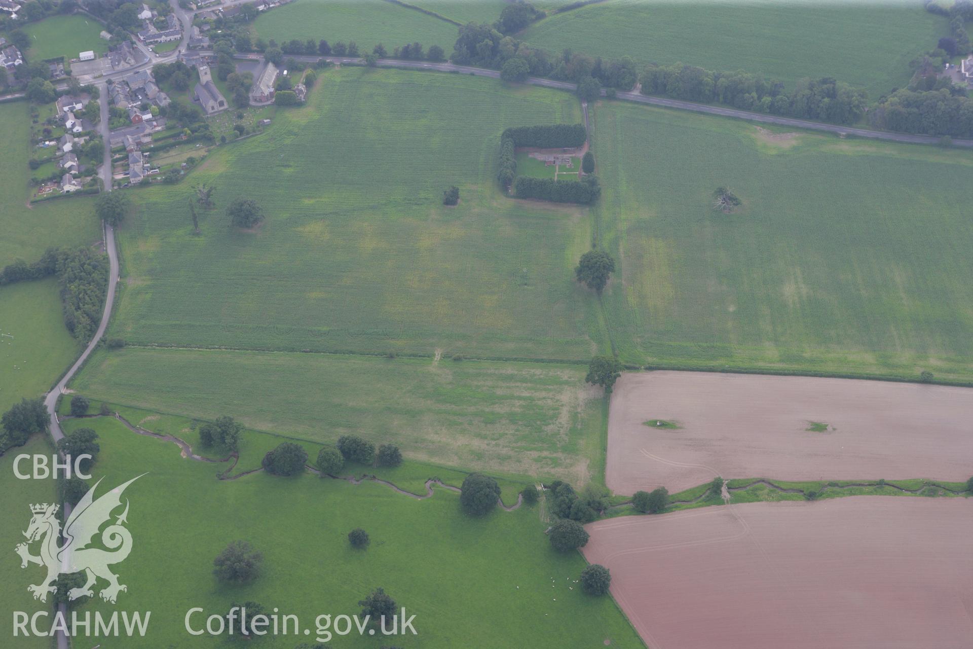 RCAHMW colour oblique photograph of Plas Newydd Roman Temple cropmark. Taken by Toby Driver on 24/07/2008.