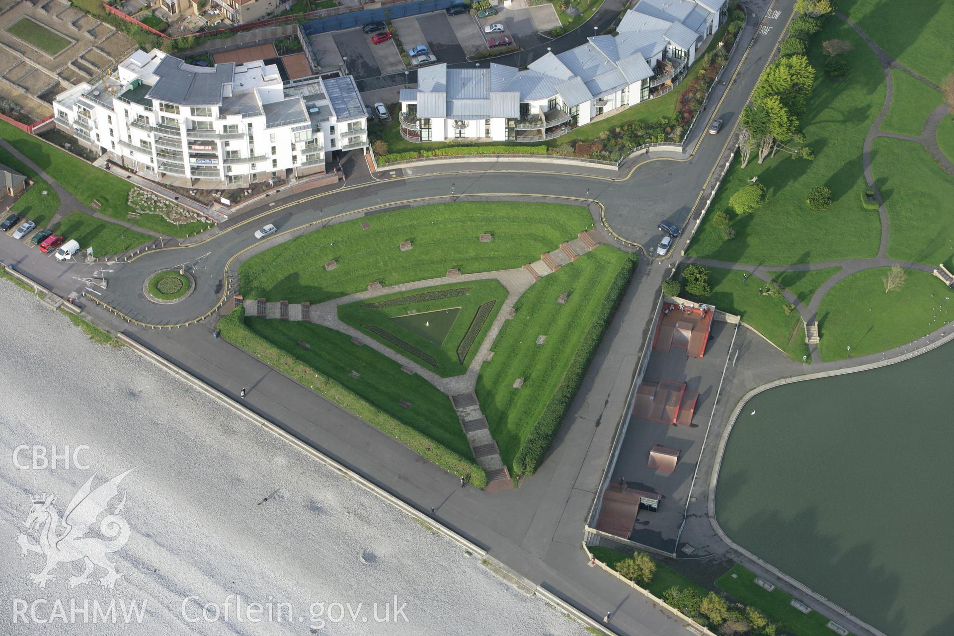 RCAHMW colour oblique photograph of Cold Knap Park, Barry. Taken by Toby Driver on 12/11/2008.