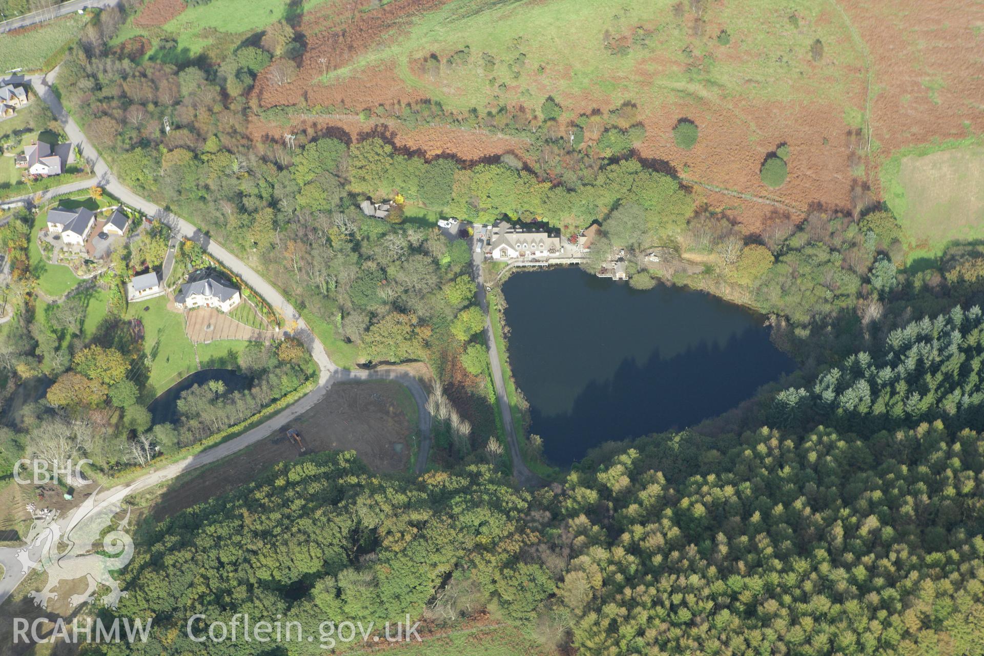 RCAHMW colour oblique photograph of Forest Lodge Lane, with Forest Lodge, Cwmafan. Taken by Toby Driver on 16/10/2008.