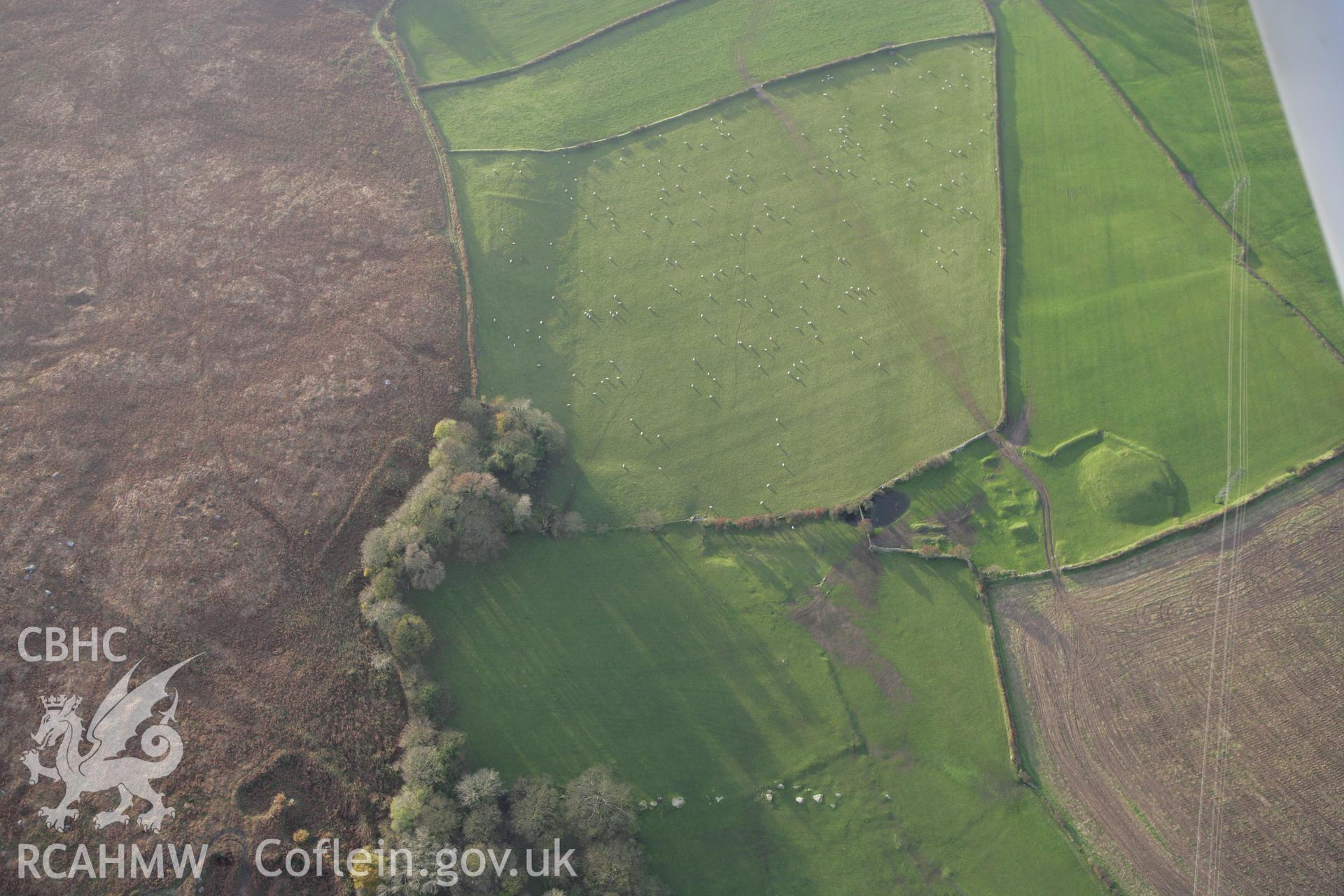 RCAHMW colour oblique photograph of Stormy Castle. Taken by Toby Driver on 12/11/2008.