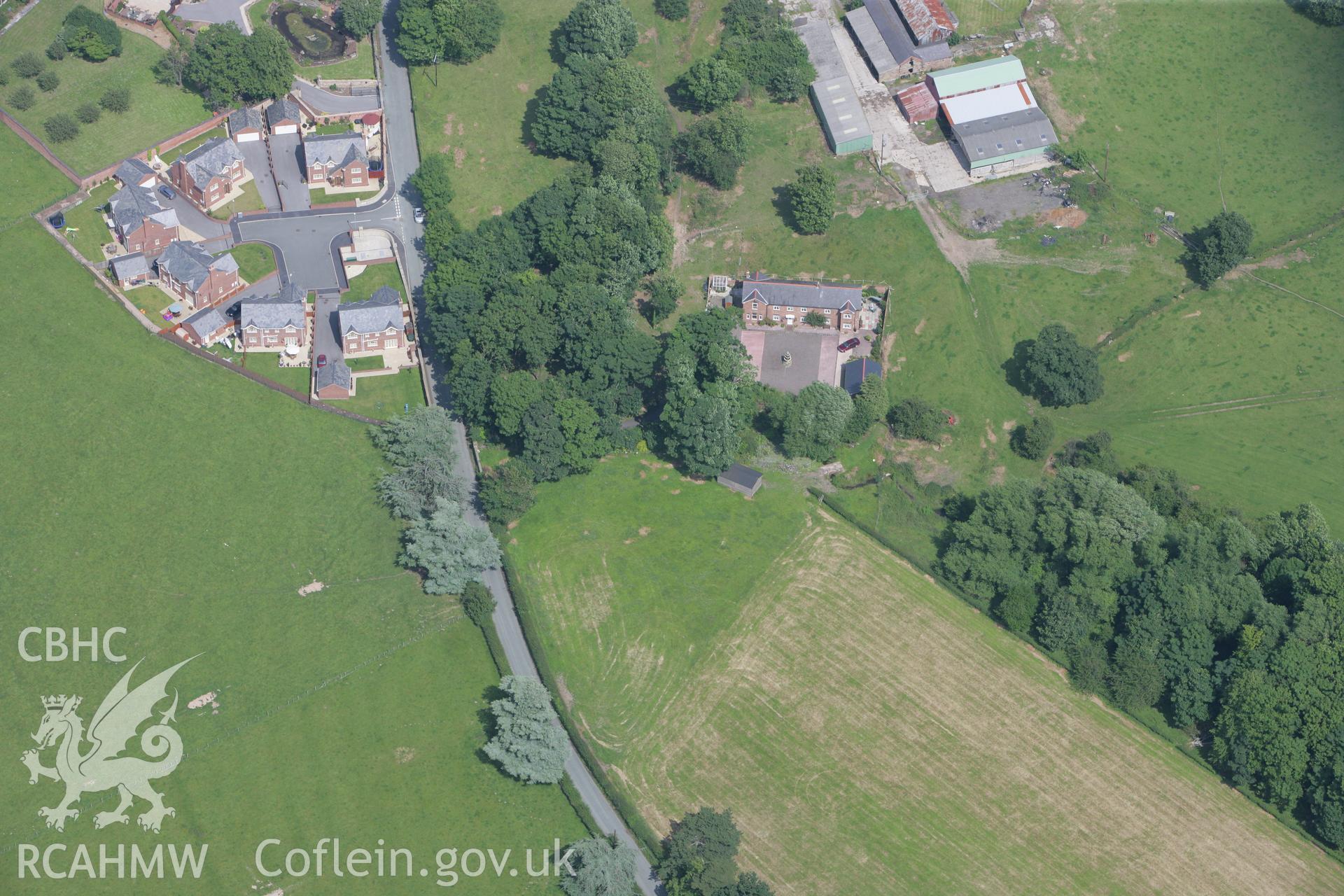 RCAHMW colour oblique photograph of Kelsterton Hall and gardens, Connah's Quay. Taken by Toby Driver on 01/07/2008.