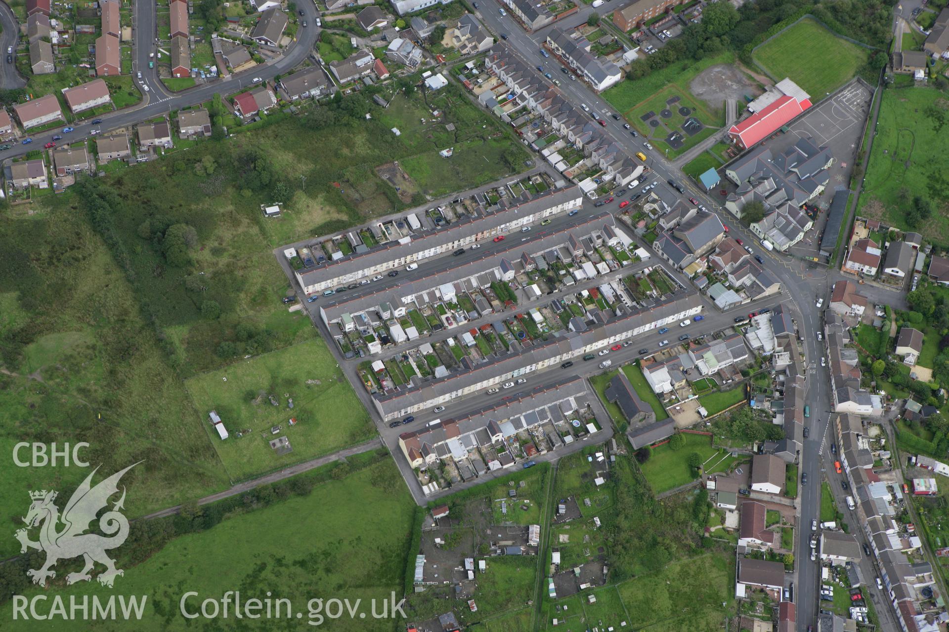 RCAHMW colour oblique photograph of Allotments, Aberdare. Taken by Toby Driver on 12/09/2008.