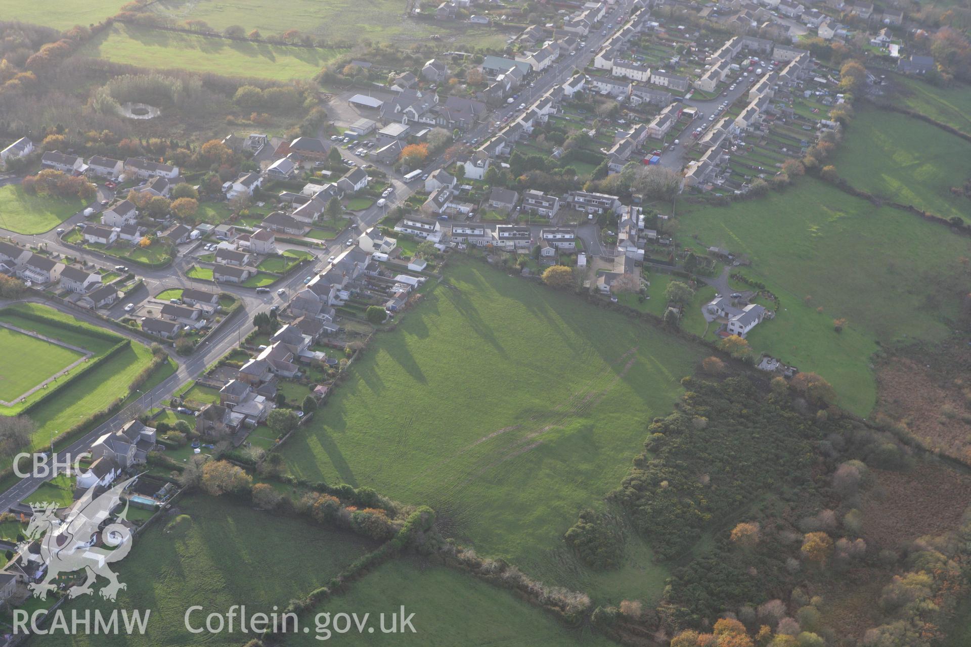 RCAHMW colour oblique photograph of Cefn Cribwr, from the north-east. Taken by Toby Driver on 12/11/2008.