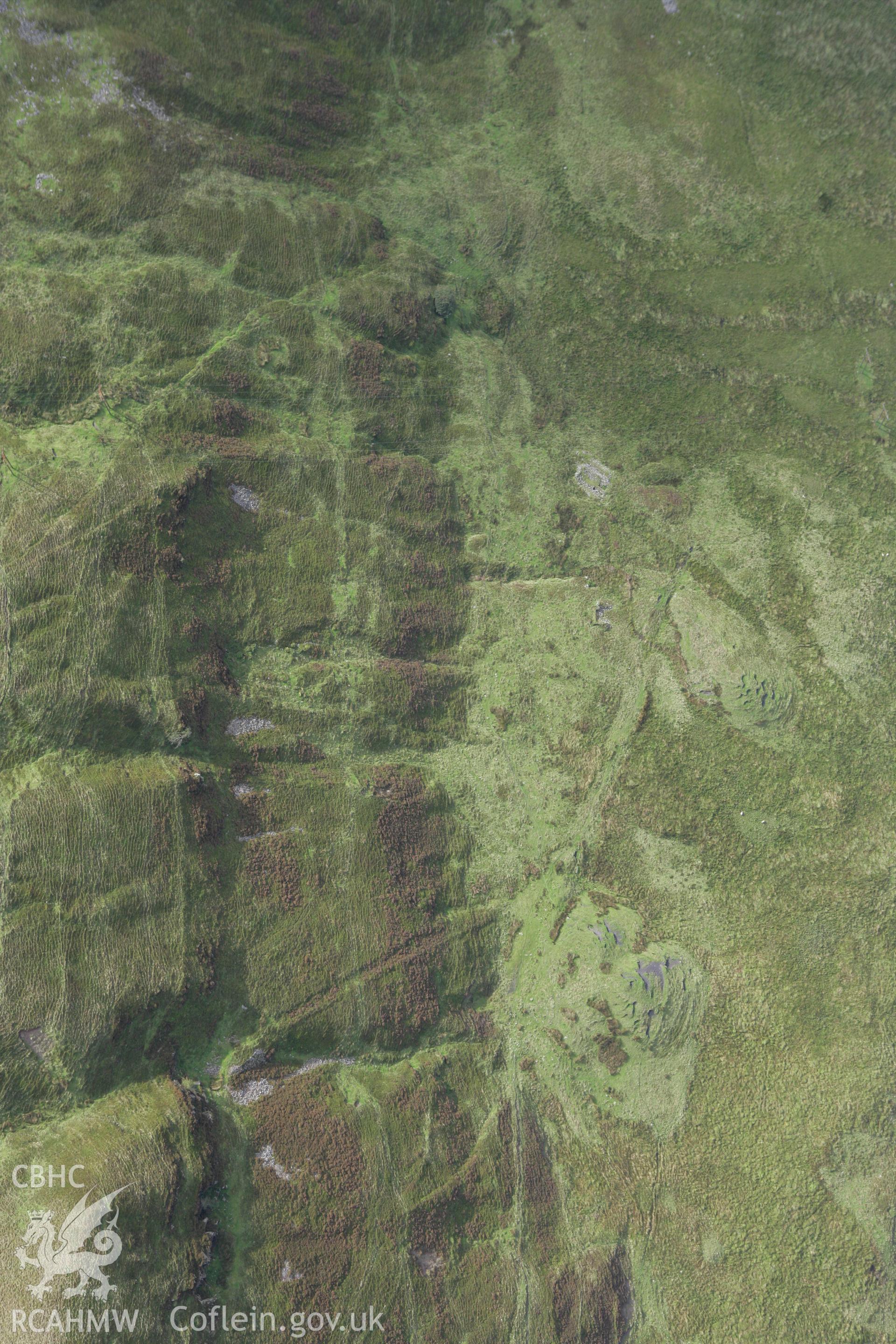 RCAHMW colour oblique photograph of Nant-y-Bwlch Spoil Tips and Tramway, Mynydd Cefn-y-Gyngon. Taken by Toby Driver on 12/09/2008.