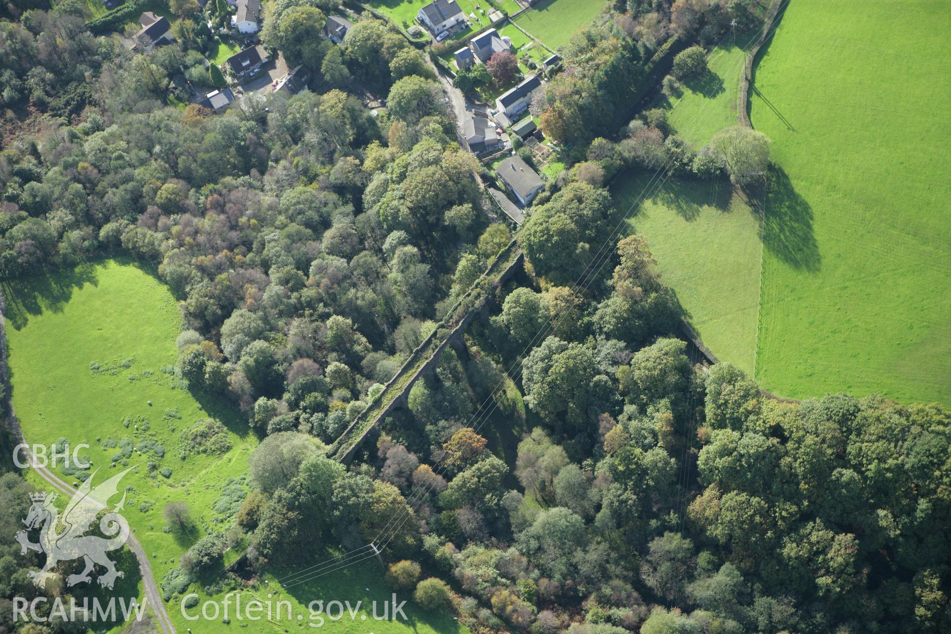 RCAHMW colour oblique photograph of Llangynwyd Viaduct. Taken by Toby Driver on 16/10/2008.