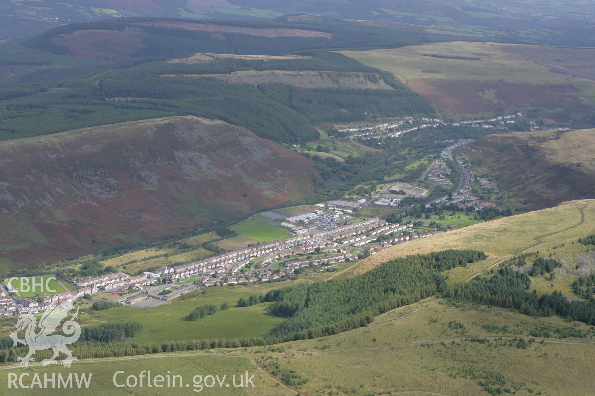 RCAHMW colour oblique photograph of Ferndale, from the south-west. Taken by Toby Driver on 12/09/2008.