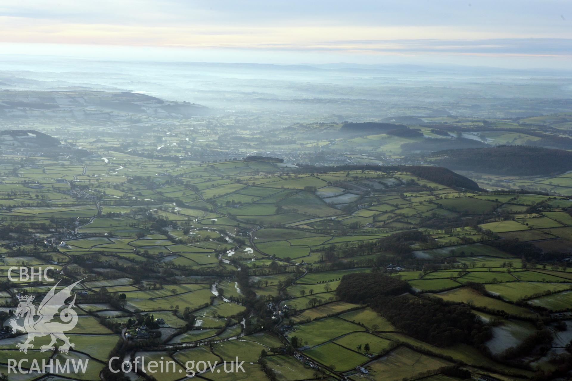 RCAHMW colour oblique photograph of Teifi Valley, looking south-west towards Lampeter. Taken by Toby Driver on 15/12/2008.