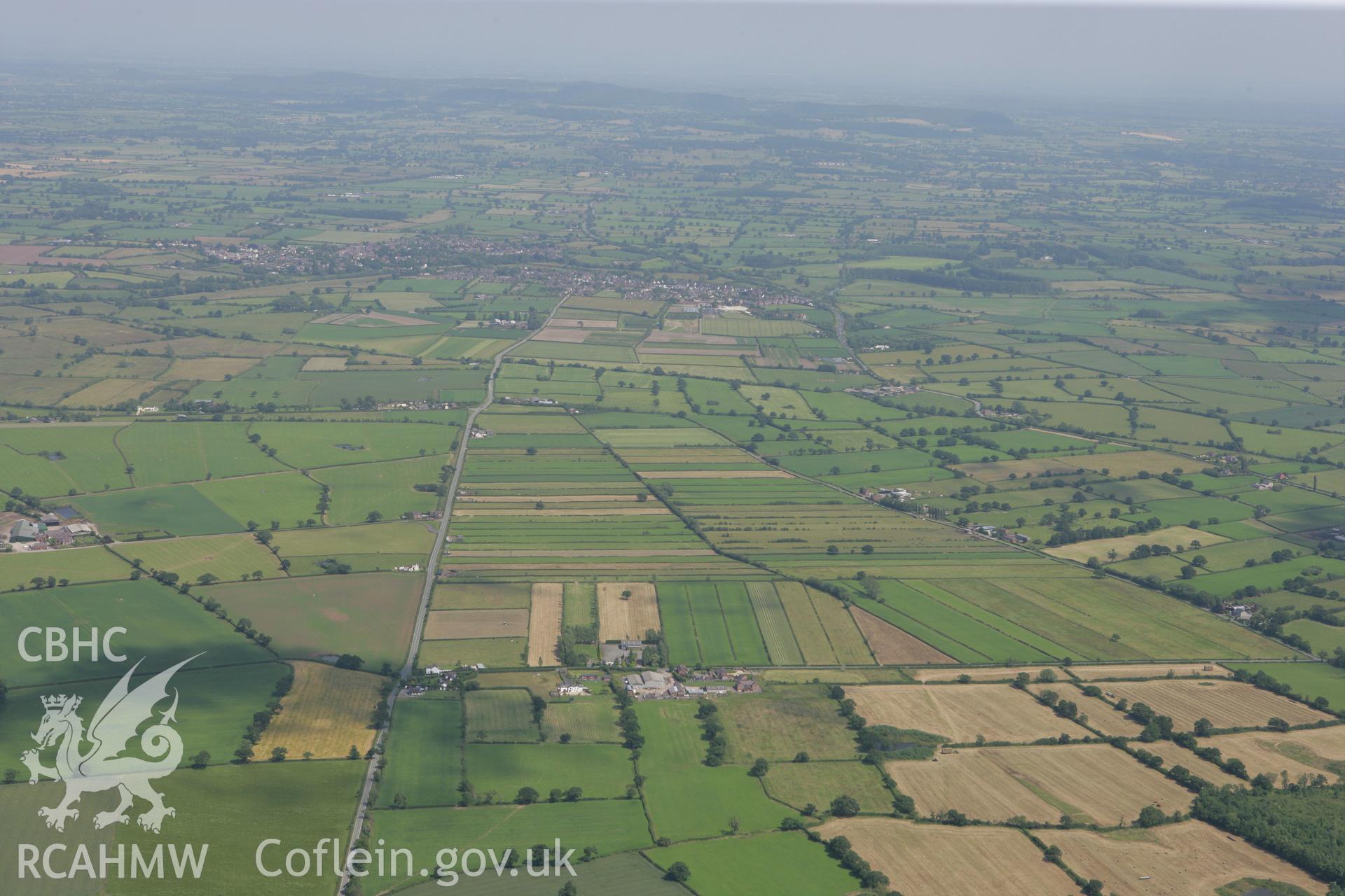 RCAHMW colour oblique photograph of Commonwood field system. Taken by Toby Driver on 01/07/2008.